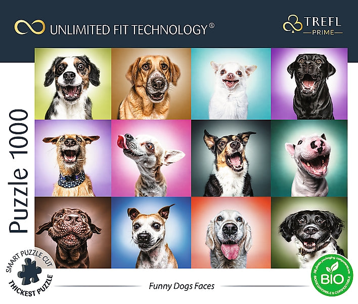 Trefl Prime Puzzle Funny Dogs Faces, 1000 Pcs