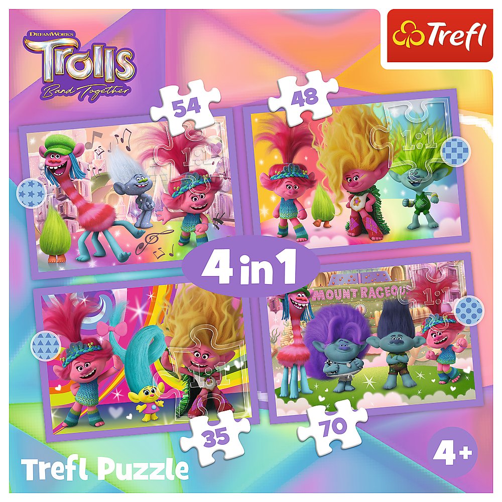 Trefl Trolls Puzzle 4 In 1 Set