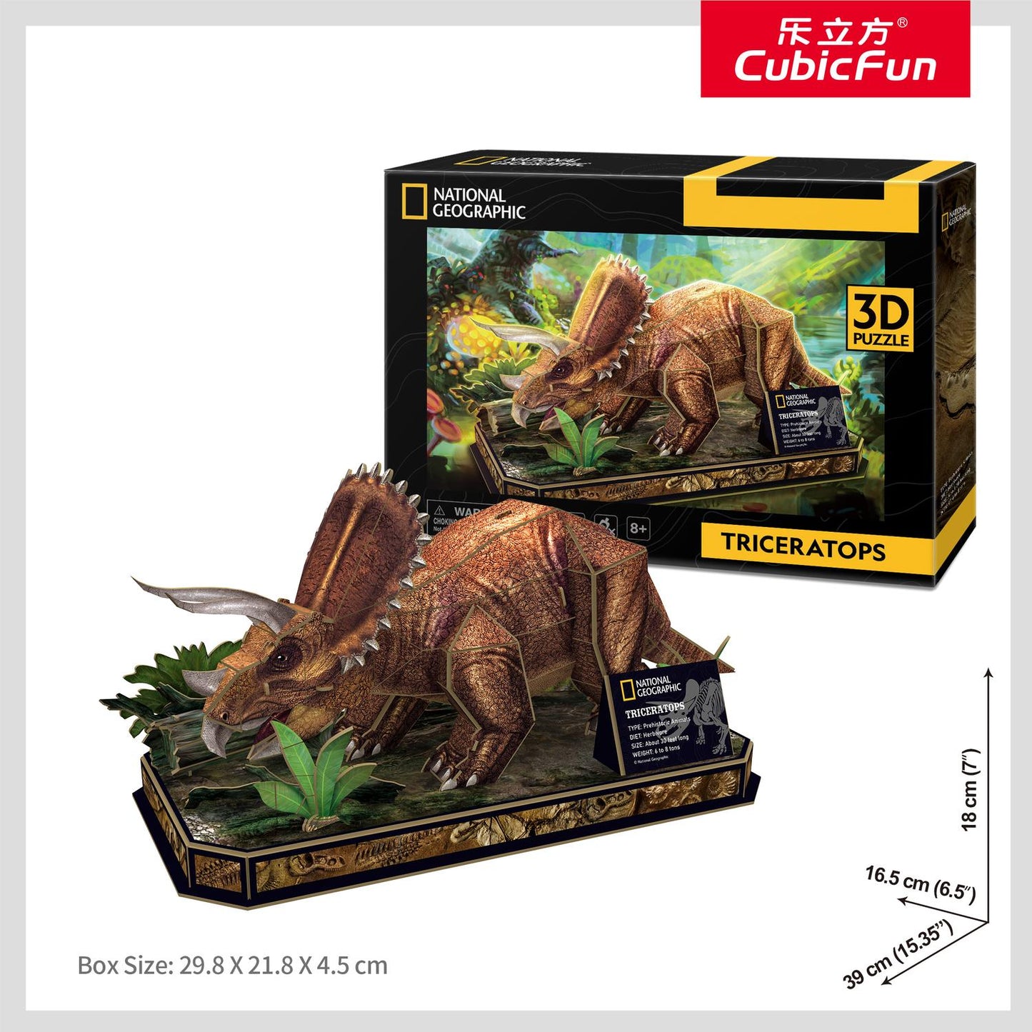 Triceratops 3D Puzzle, National Geographic, Educational Toy