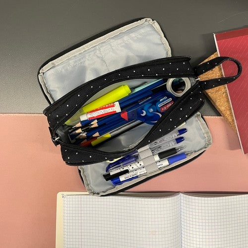 Triple foldable pencil case - black Maaleo 24511