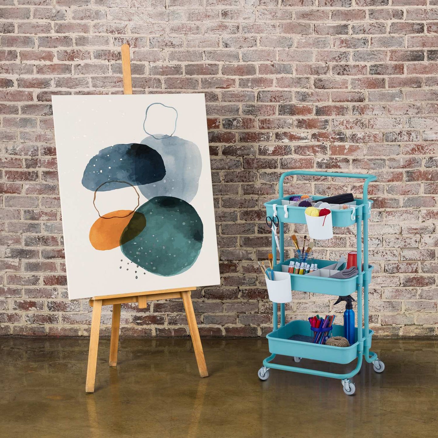 Trolley with 3 shelves