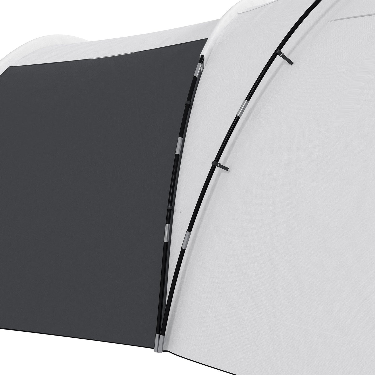 6-9 person tunnel camping tent, 3 bedrooms, grey