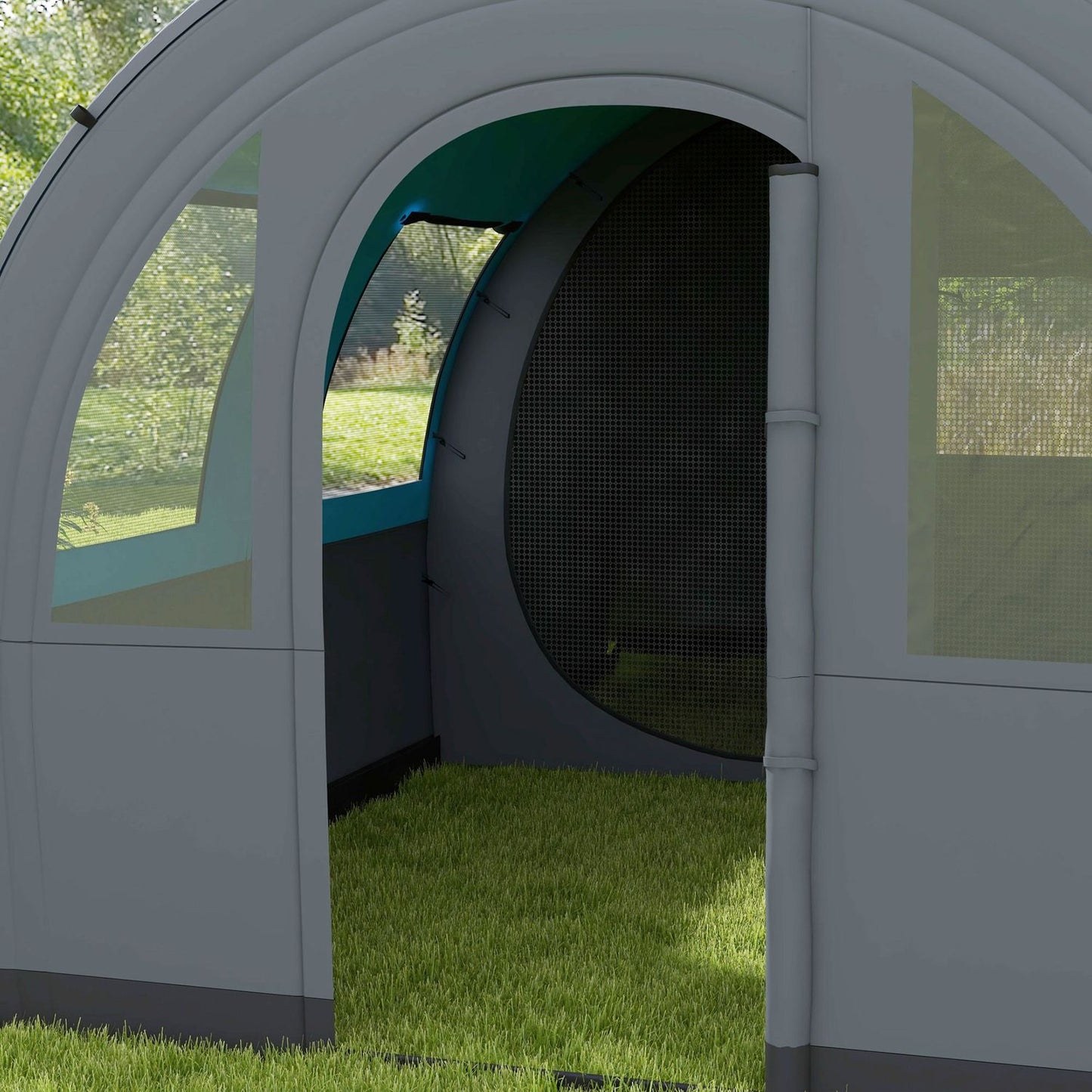 Camping tent for 6 – 2 rooms, light, 3000 mm grey
