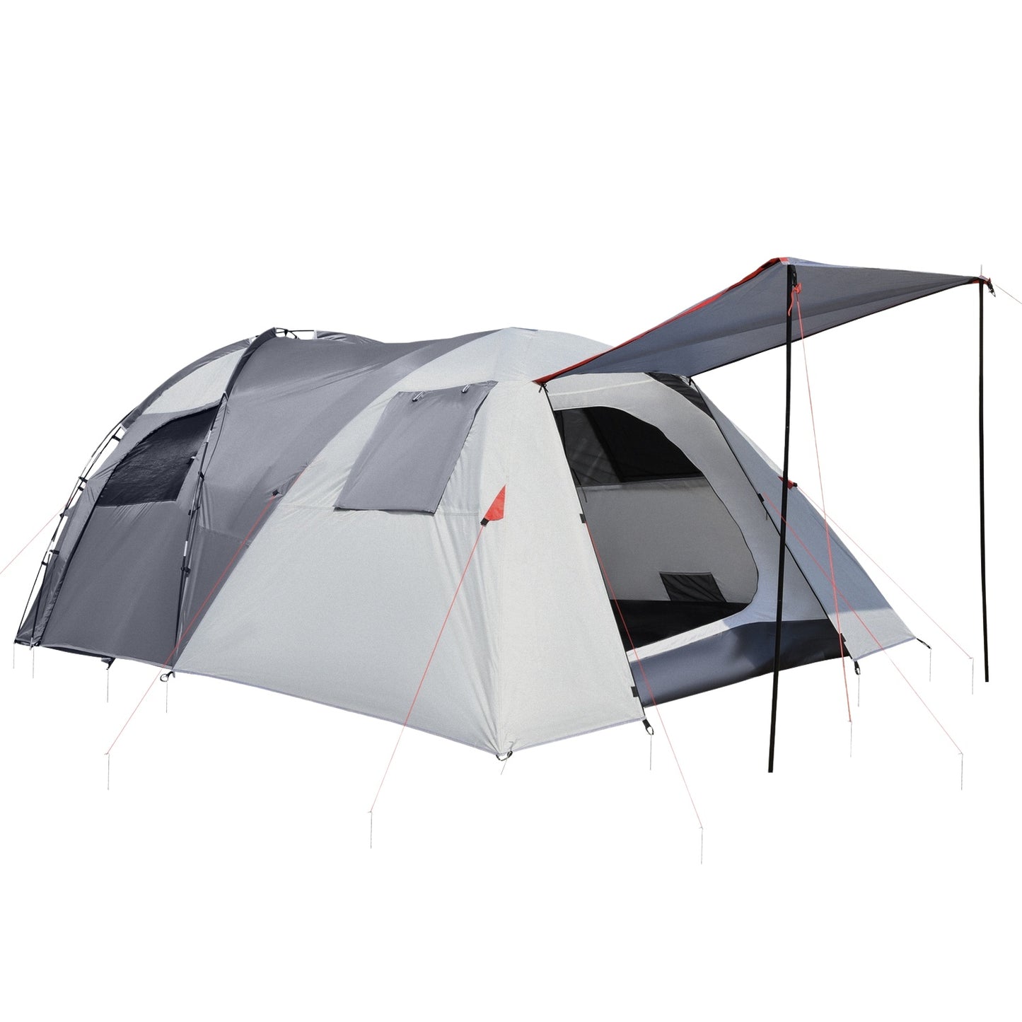 Tunnel camping tent for 5 people - waterproof, mesh window