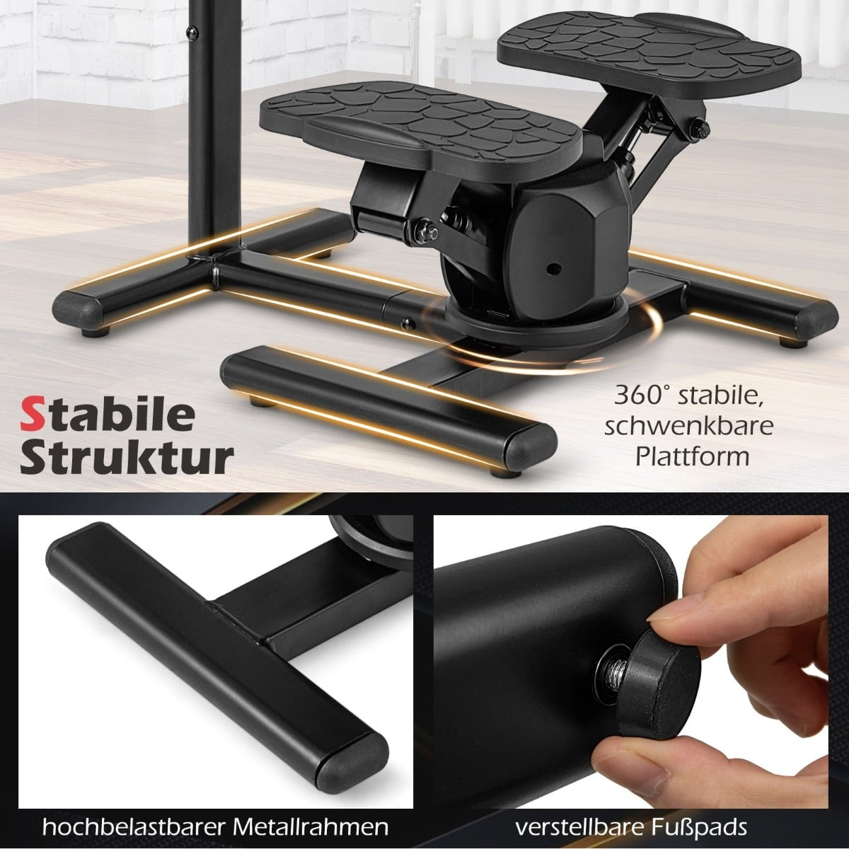 Twist Stair Stepper with Adjustable Handle & LCD Display