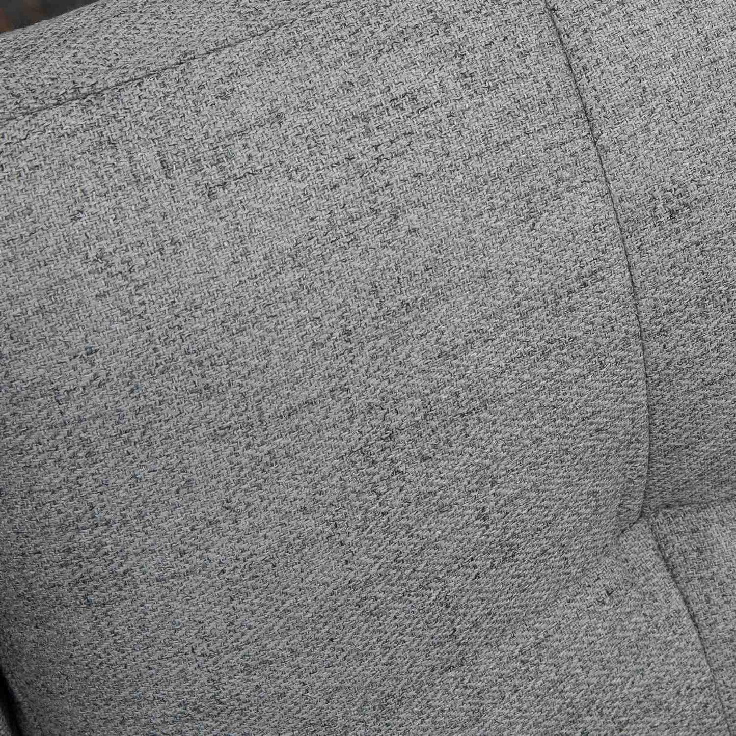Two-seater gray sofa with cushions, linen look