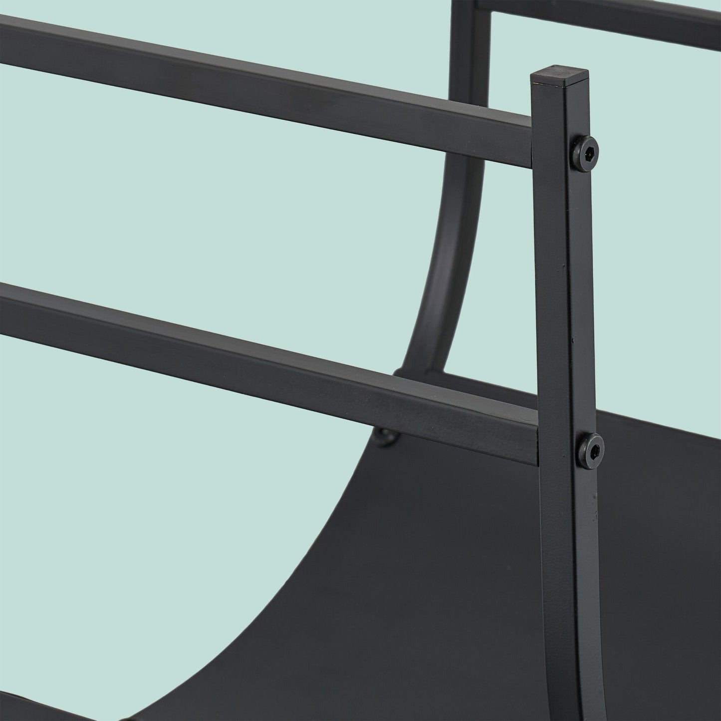 U-Shaped Metal Firewood Rack for Fireplace Storage