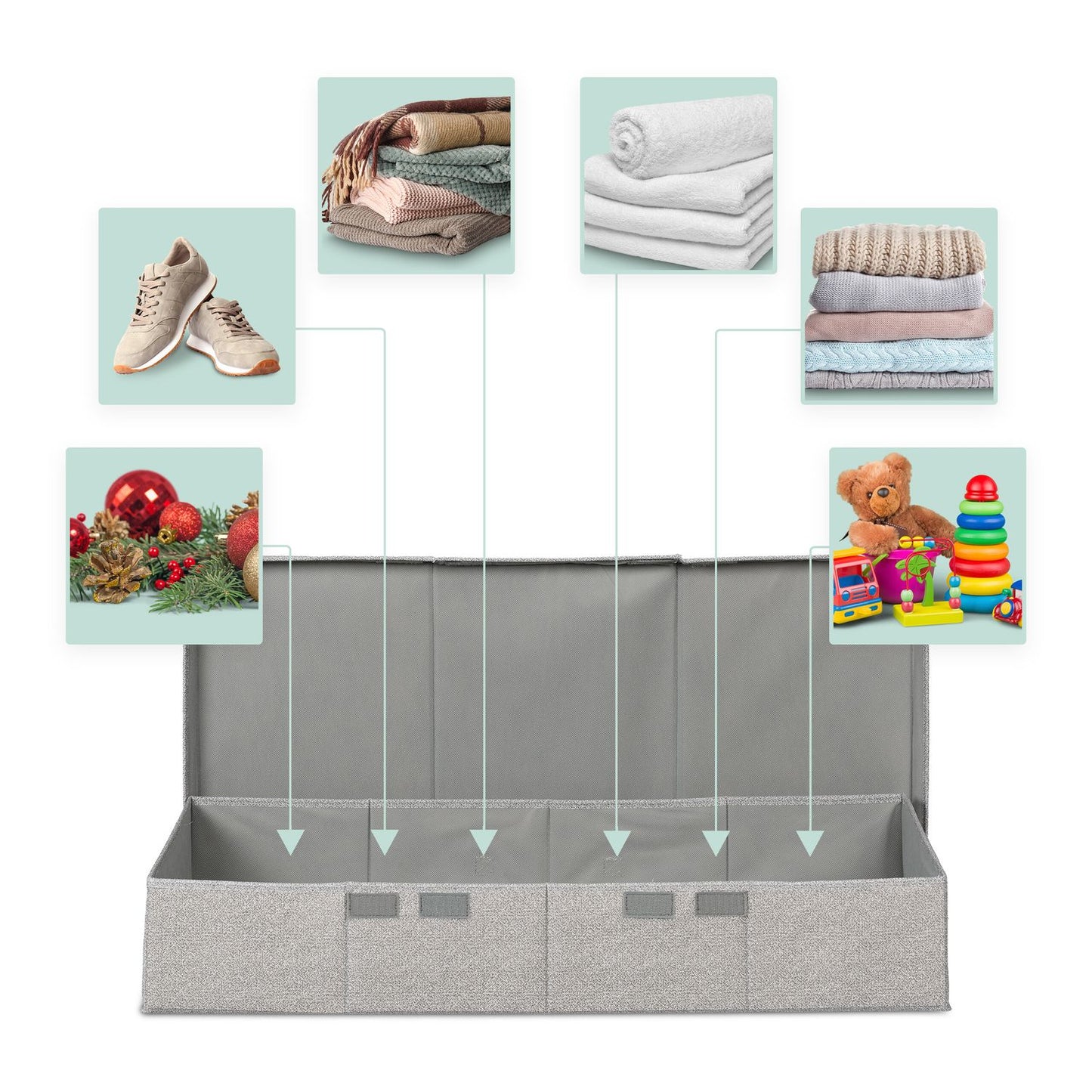 Underbed chest of drawers with lid 2-pack