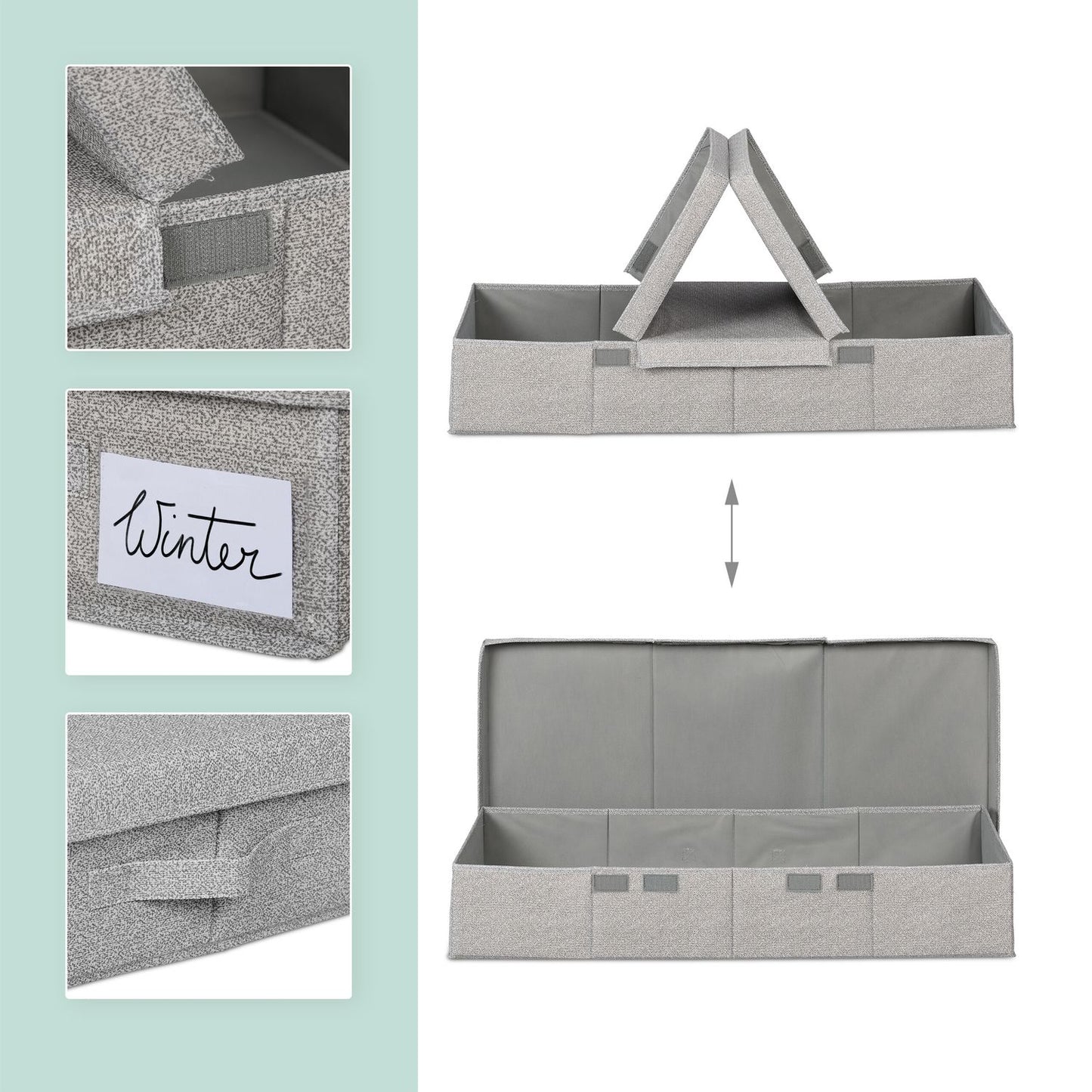 Underbed chest of drawers with lid 2-pack