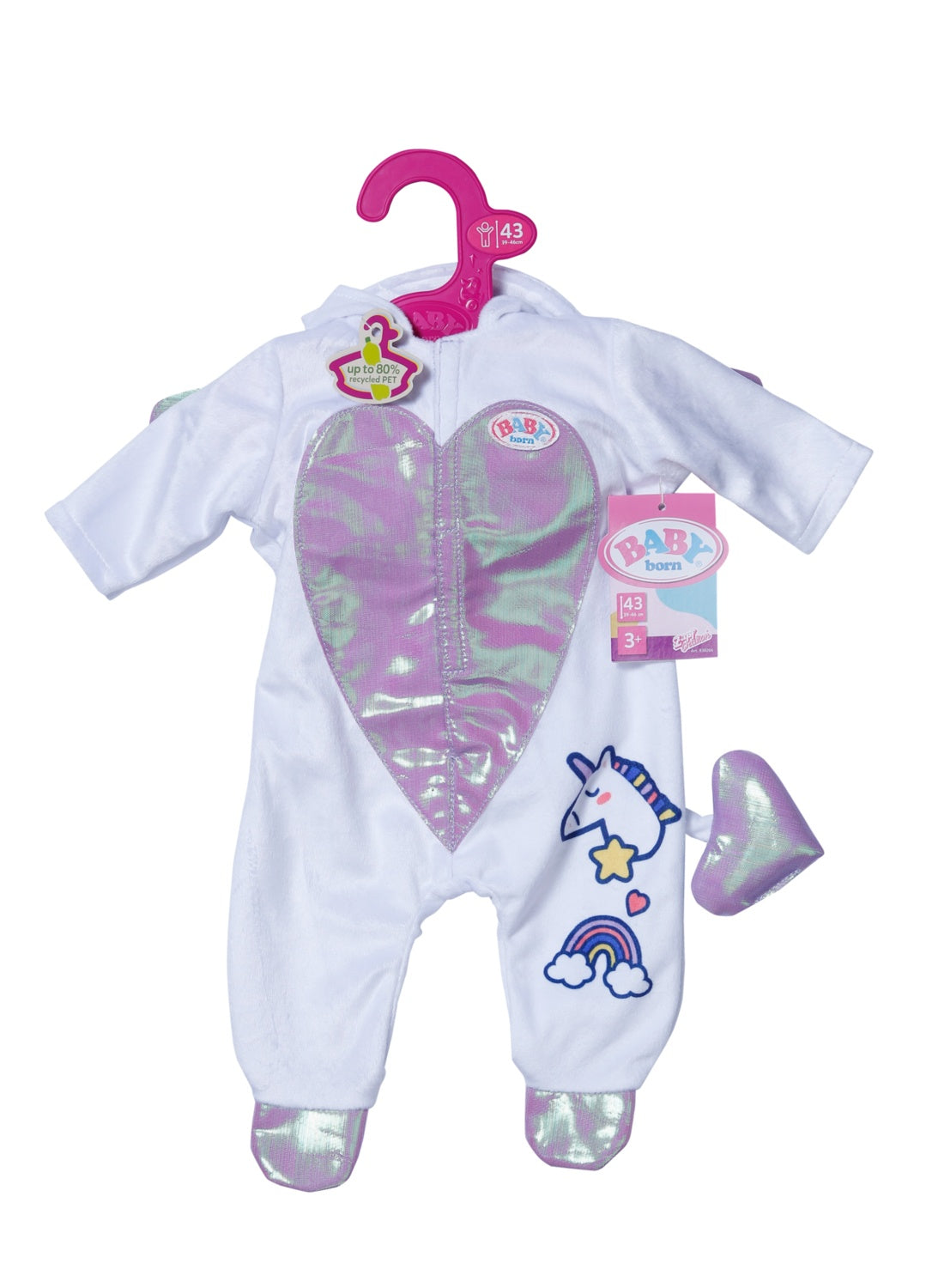 Unicorn Baby Onesie, 43cm, Soft Cotton Fabric
