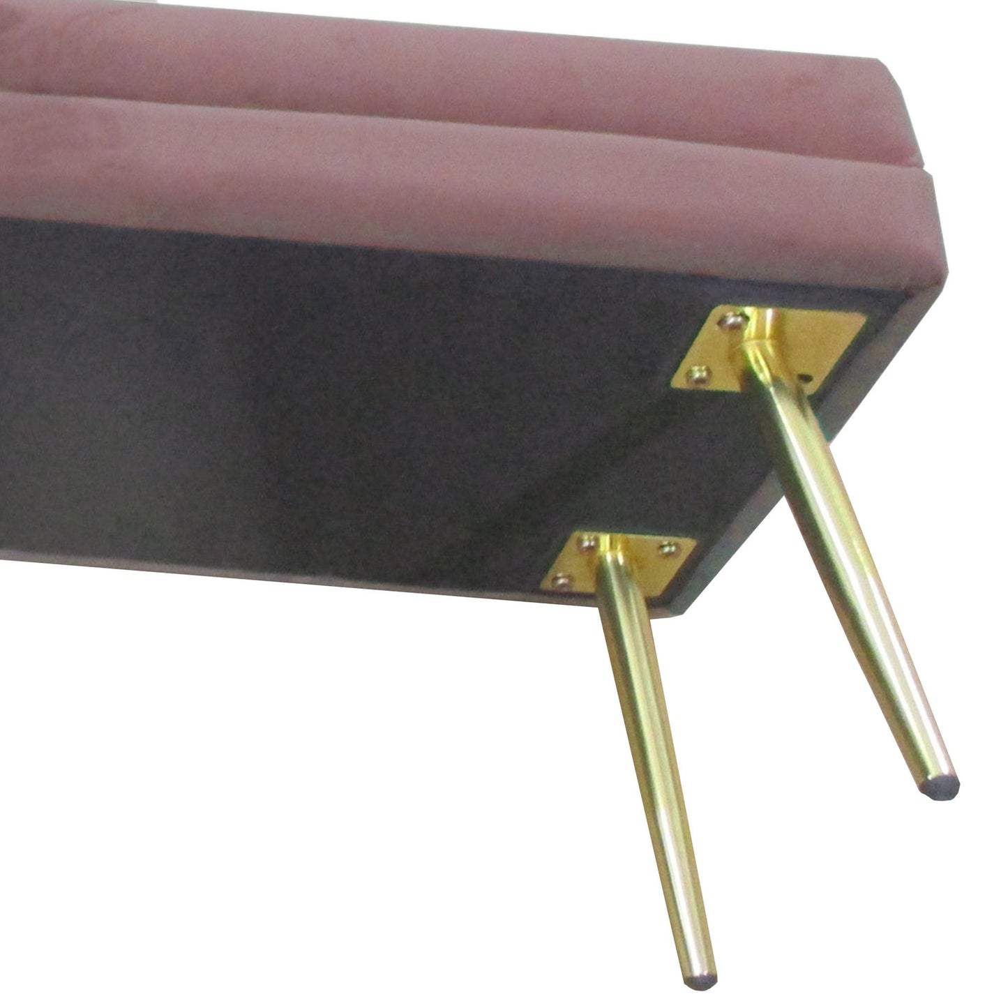 Upholstered bench with storage space, steel, 100 x 37.5 x 42 cm, pink
