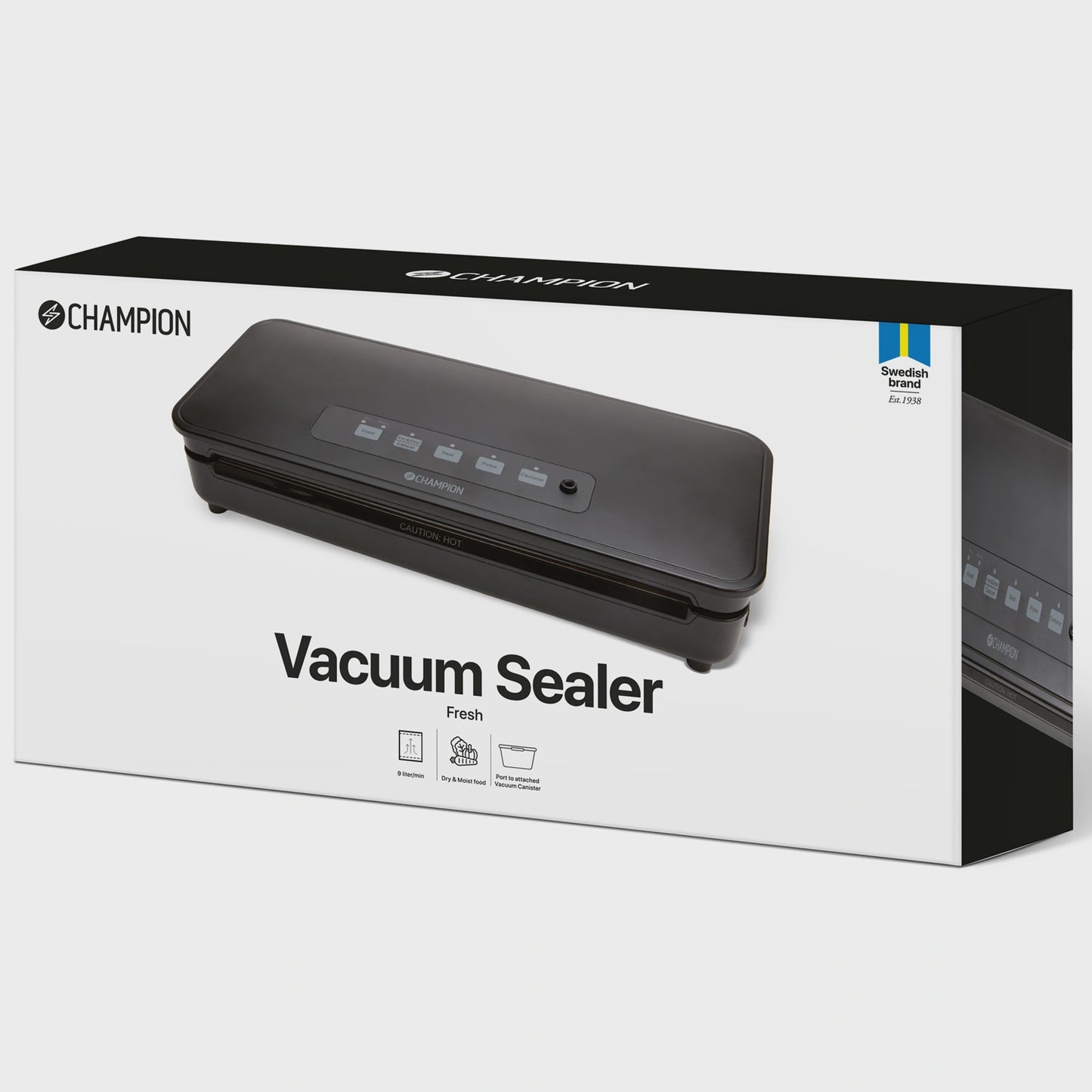 Vacuum Sealer 9L/min 110W Matte Black for Sous Vide