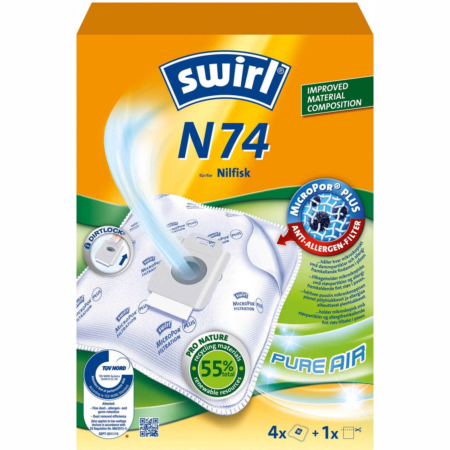 Vacuum cleaner bags N74 NOTE 3X4PCS 3PCS DFP