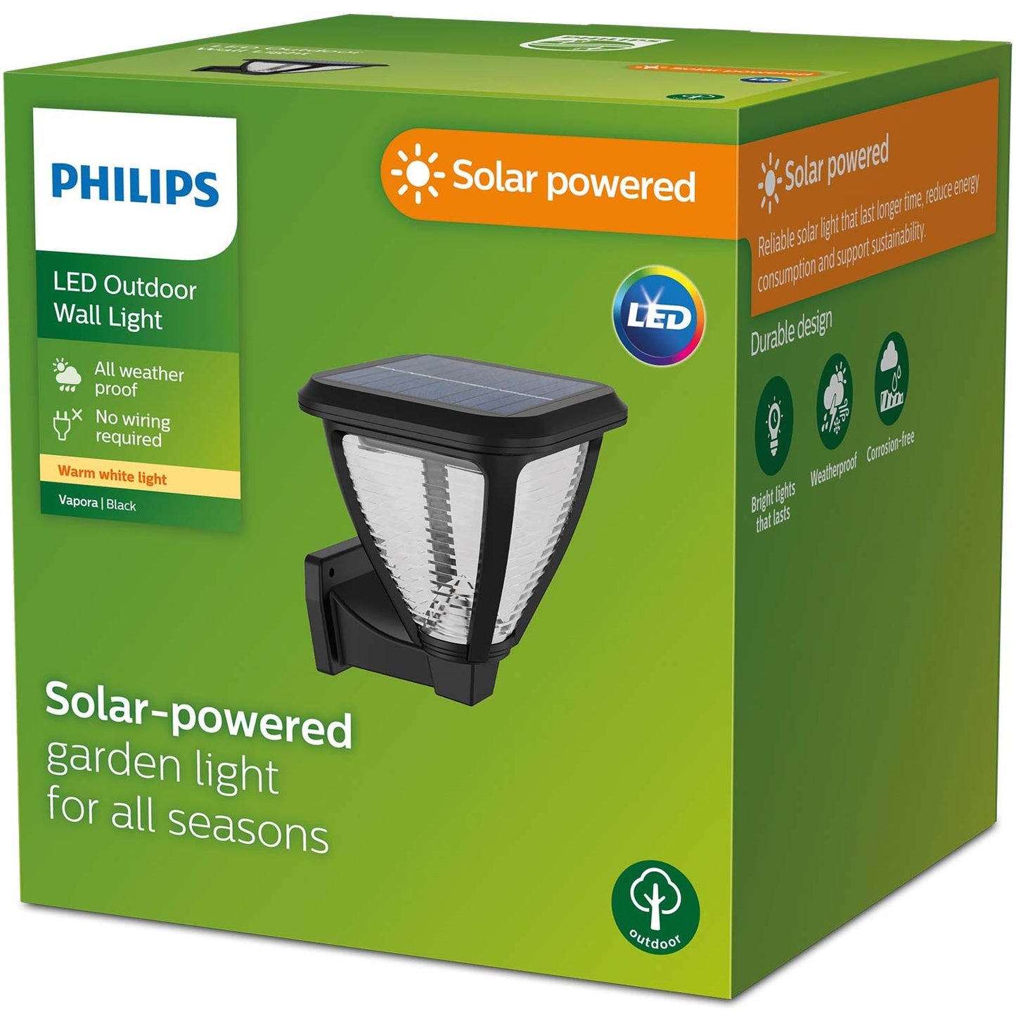 Vapora Wall Lamp Solar LED 200lm Black