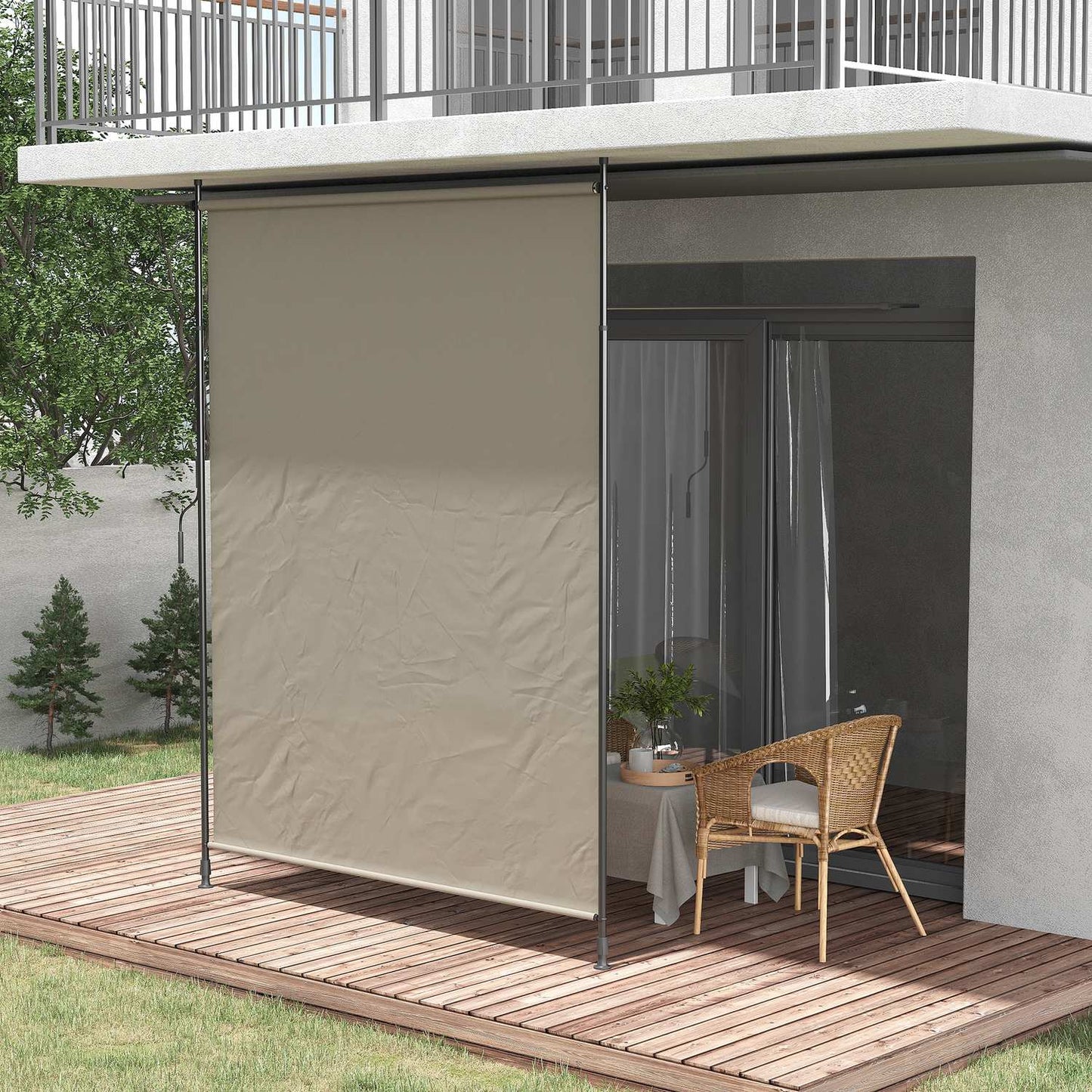 Retractable vertical awning, 200x292 cm, sand colour