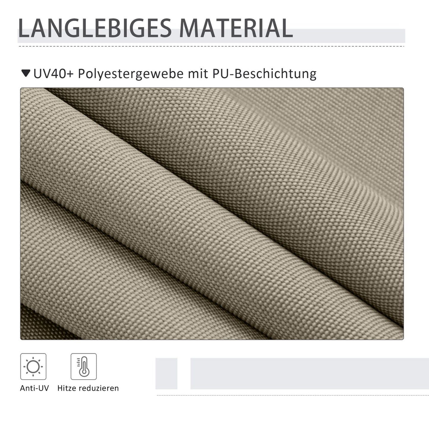 Retractable vertical awning, 200x292 cm, sand colour