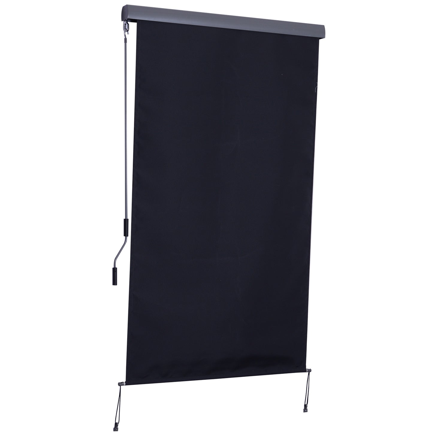 Balcony awning – Polyester aluminium, 120x200cm, wind protection