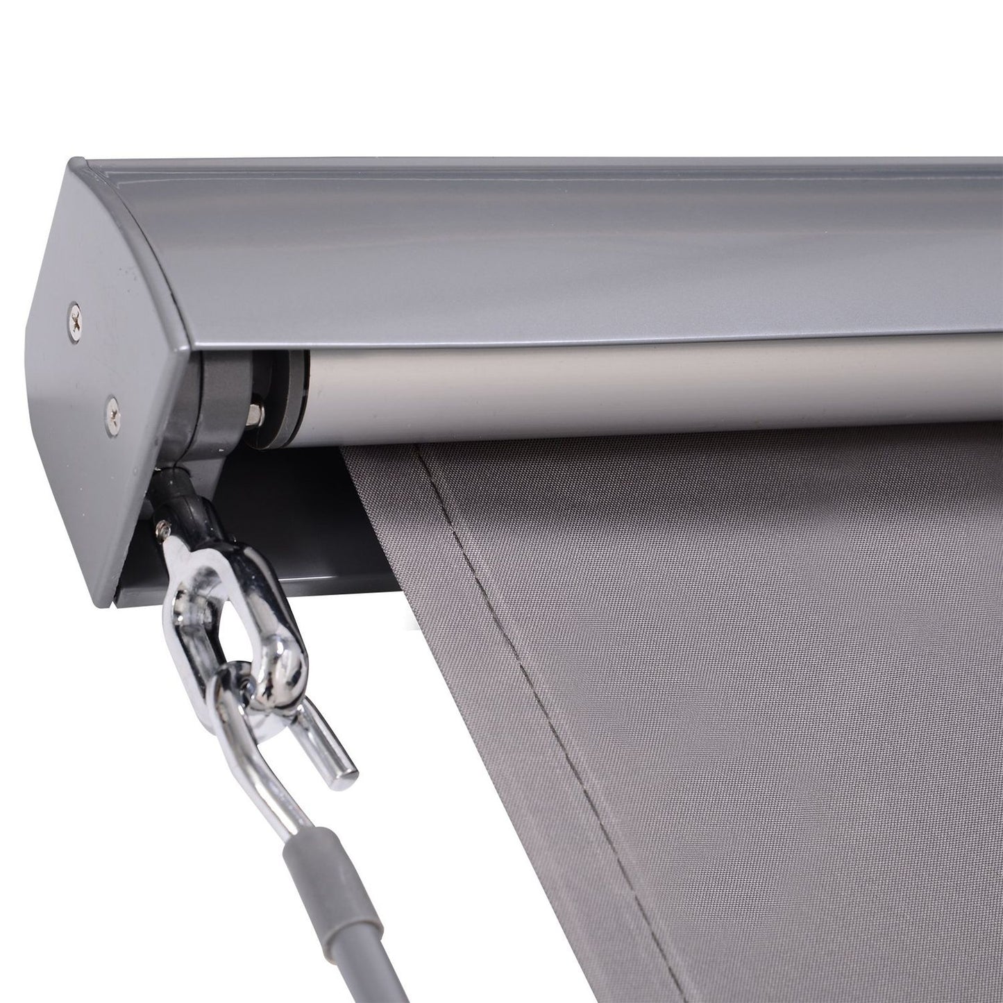 Balcony awning with hand crank, grey, 100x140cm, wind and privacy protection