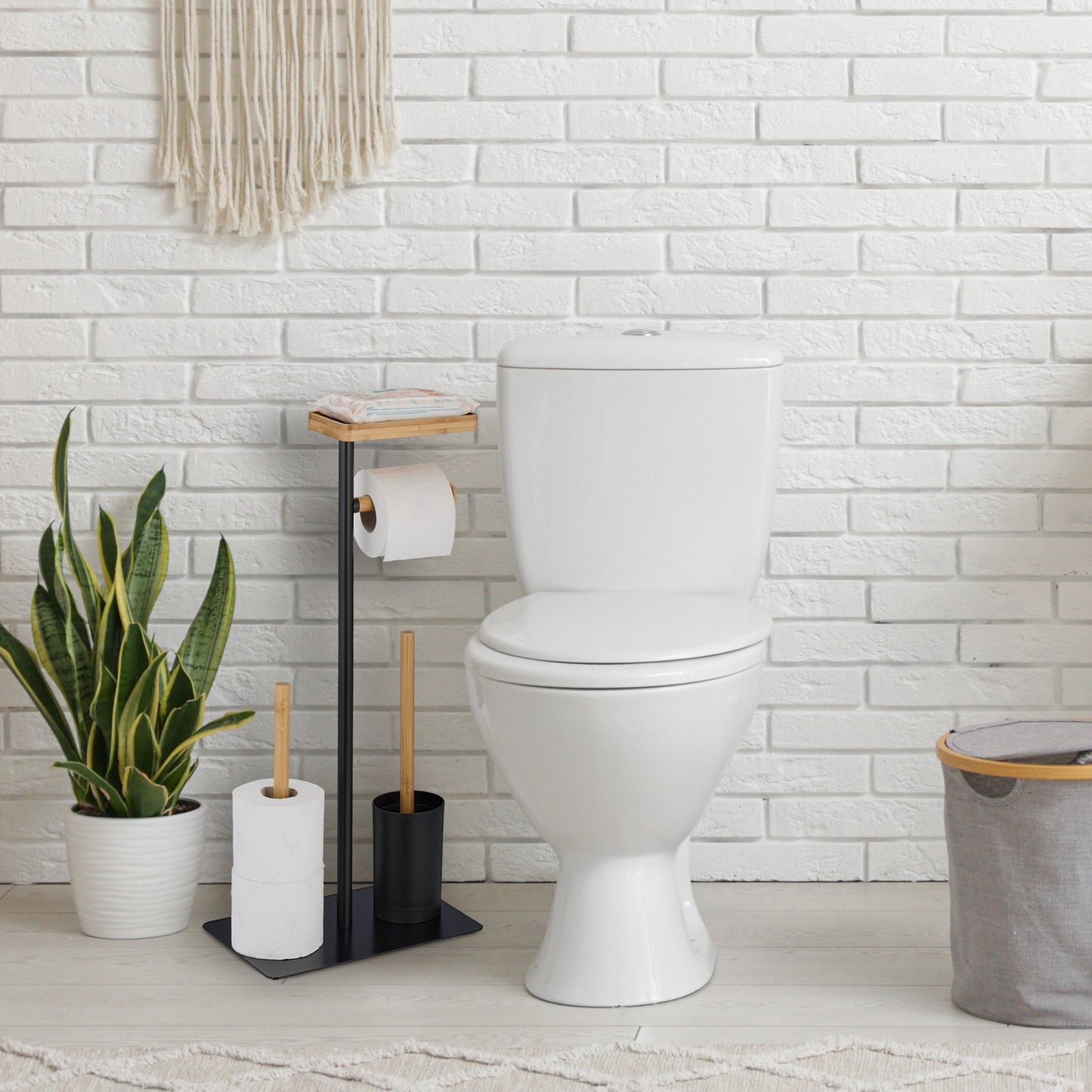 WC chair in bamboo and iron