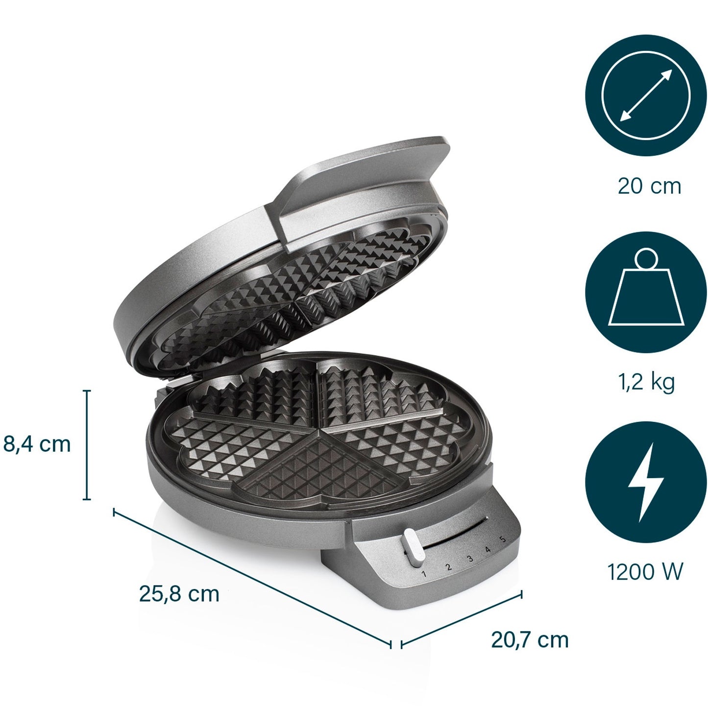 Waffle iron simple 132380 1200Watt