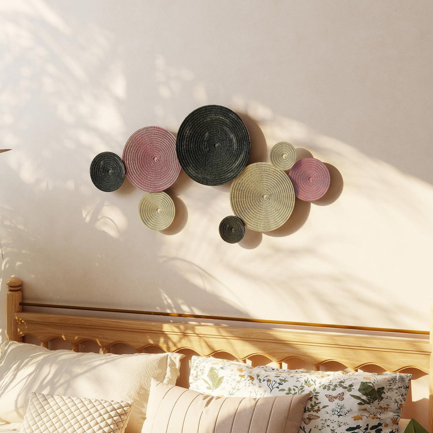 Wall Decor Set, 8 Metal Discs, Multicolor