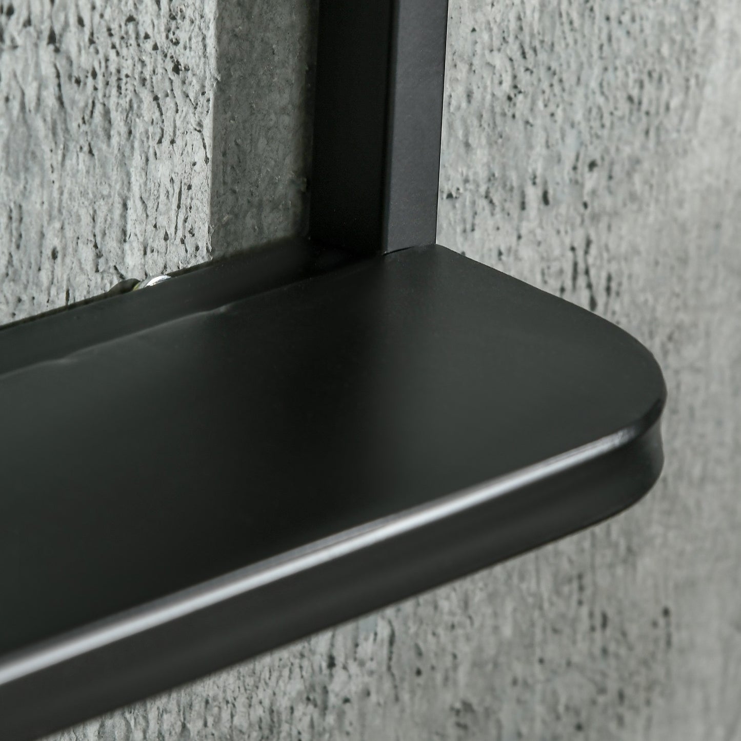 Wall mirror with shelf - 70x50cm, rectangular, black