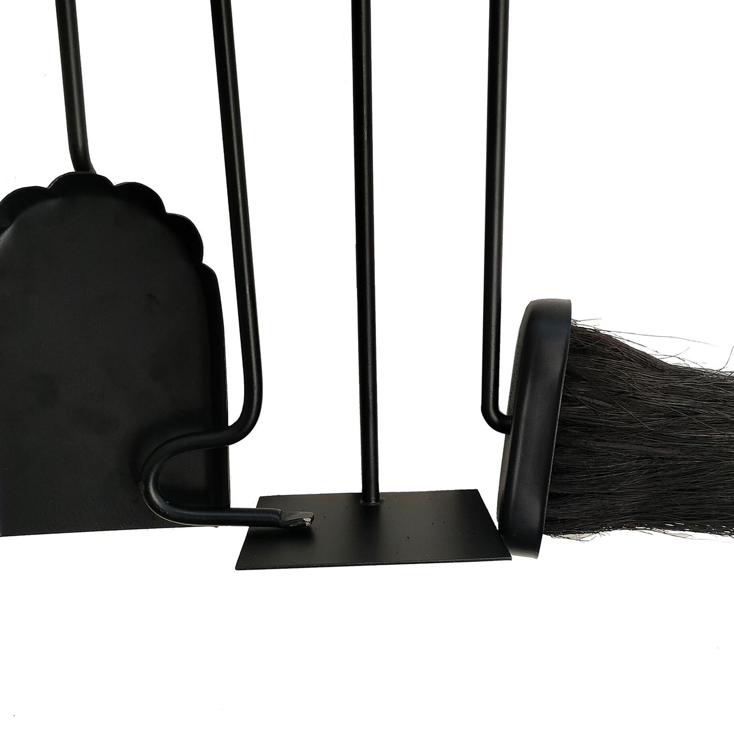 Wall-Mounted Fireplace Tool Set, Steel & Wood, 5-Piece