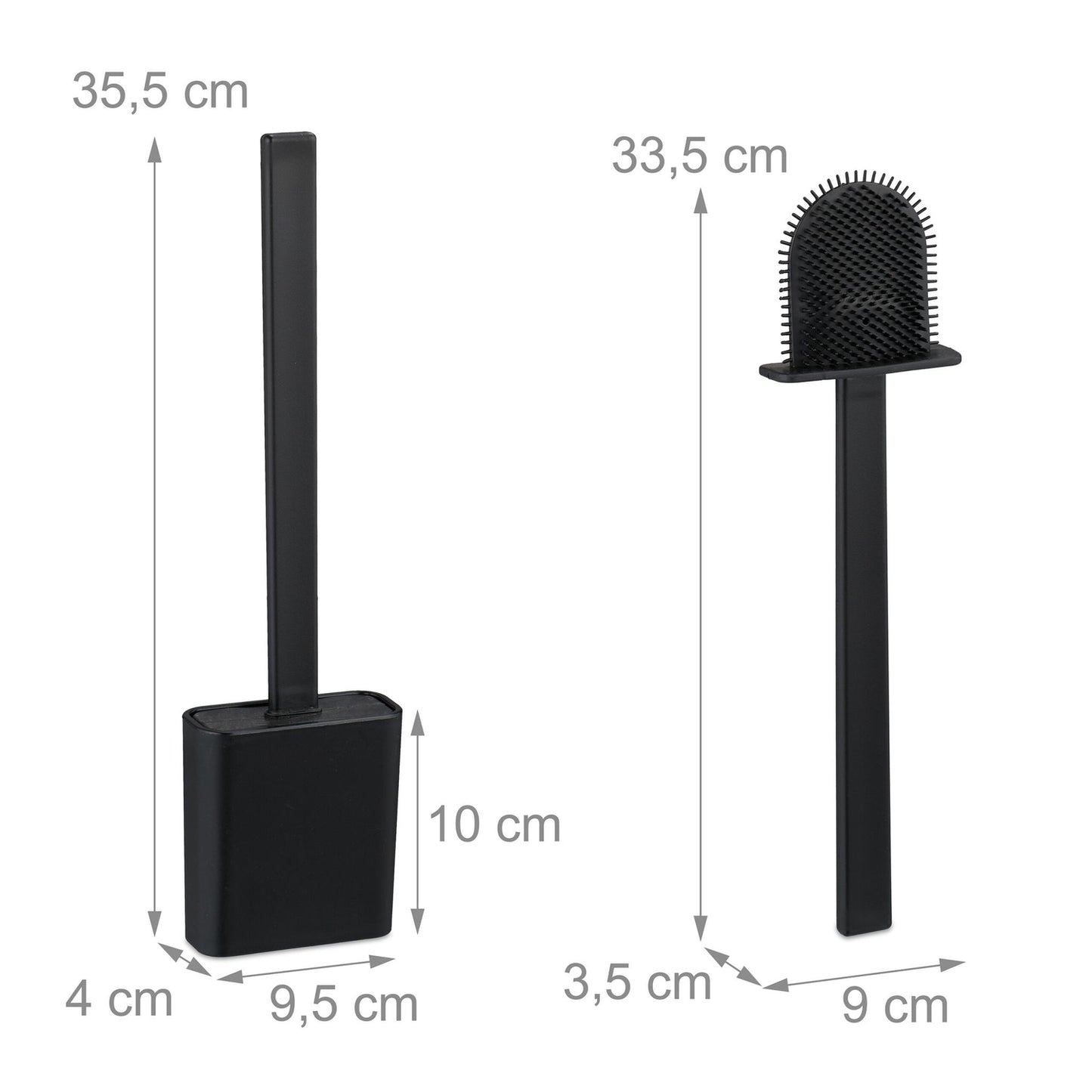 Wall-Mounted Flat Toilet Brush Set with Holder