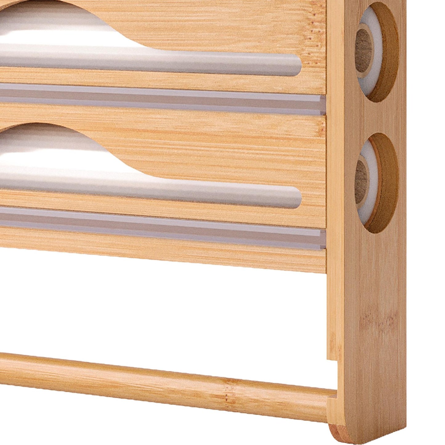 Wall-Mounted Kitchen Roll and Foil Dispenser with Cutter