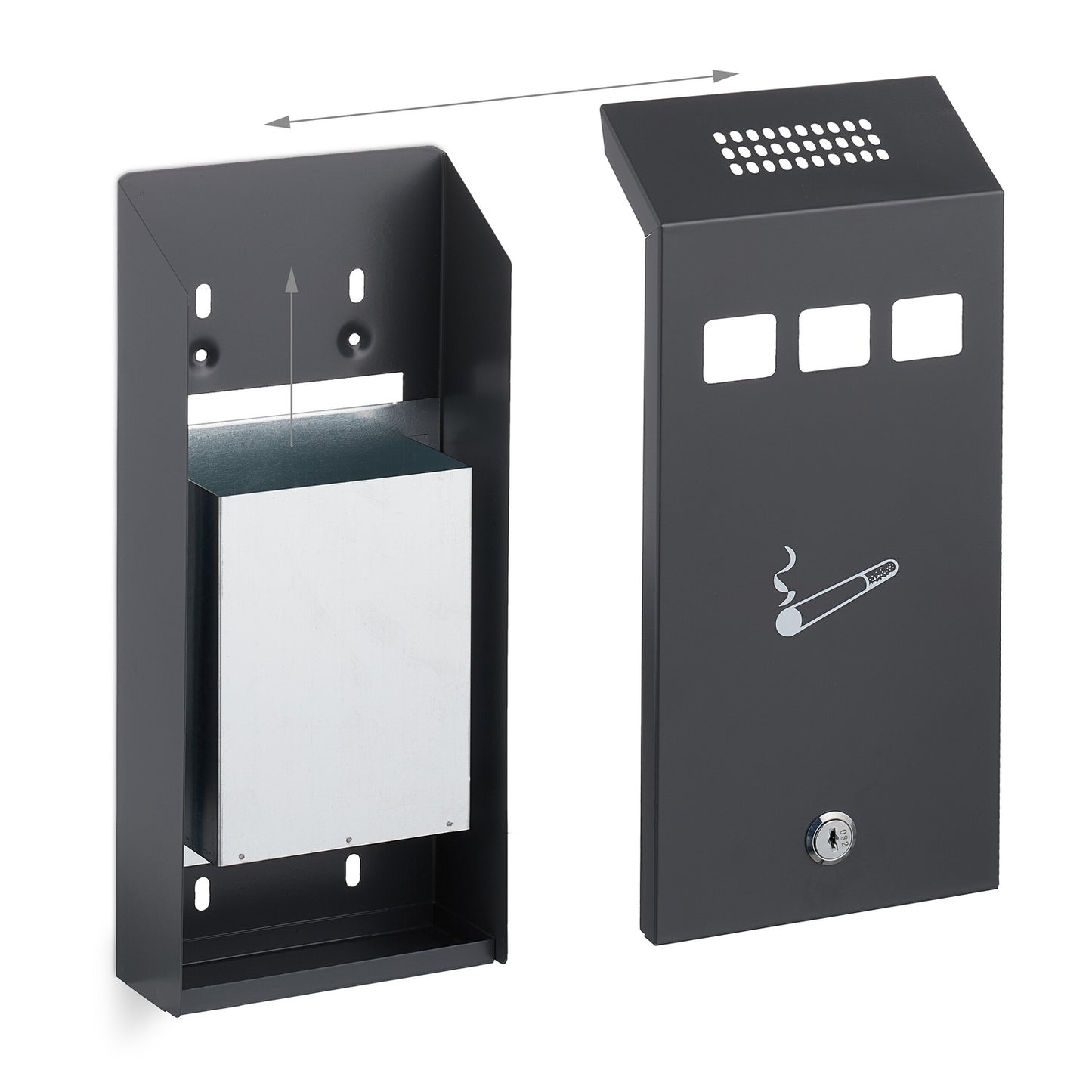 Wall ashtray in anthracite