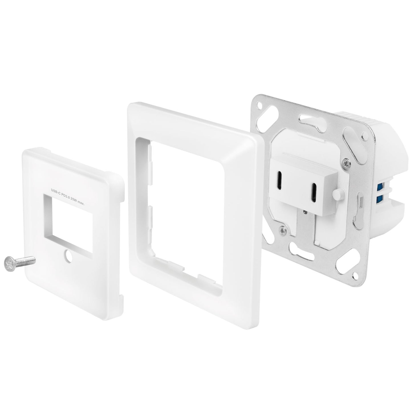 Wall outlet with 2xUSB-C PD 25W