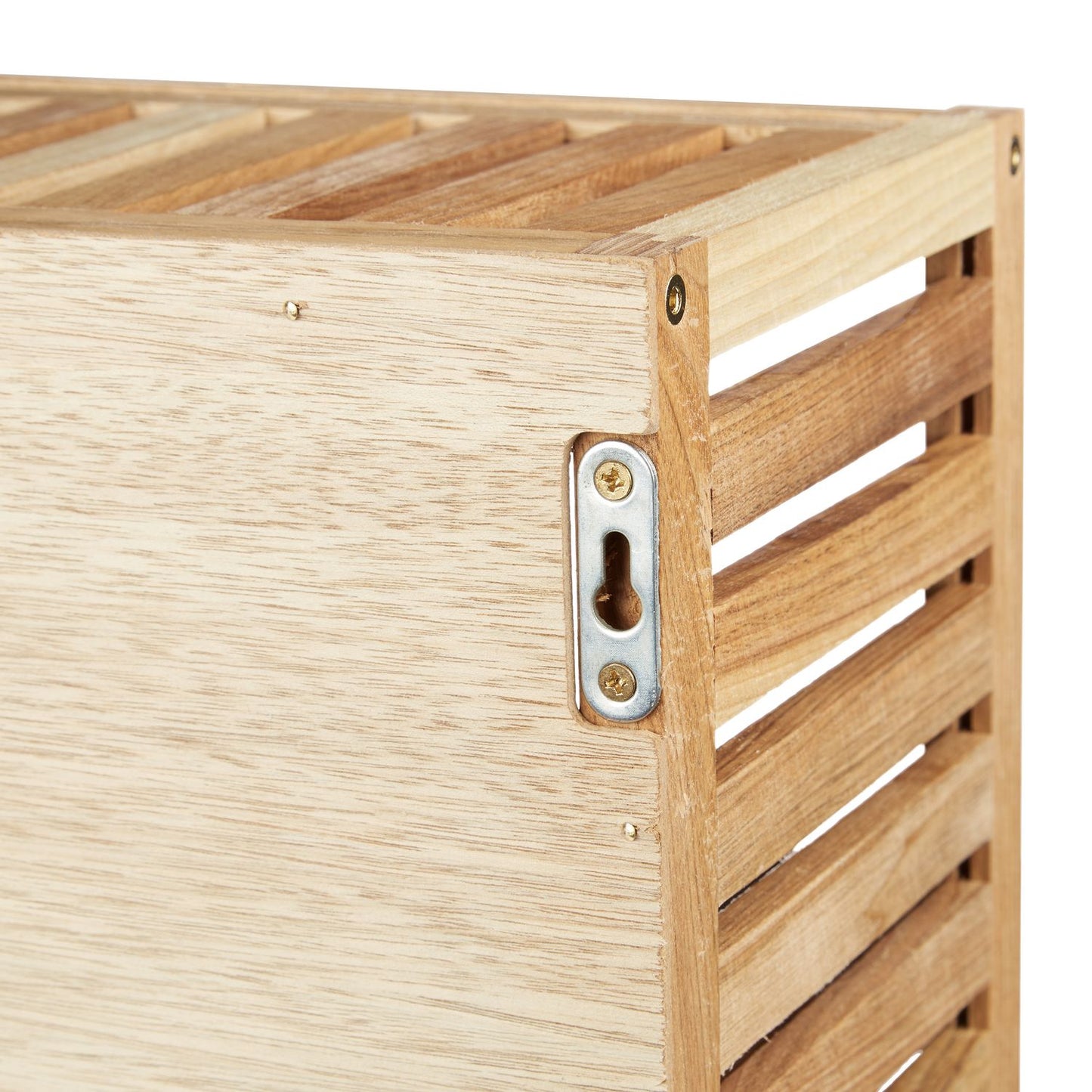 Wall shelf in walnut with mirror