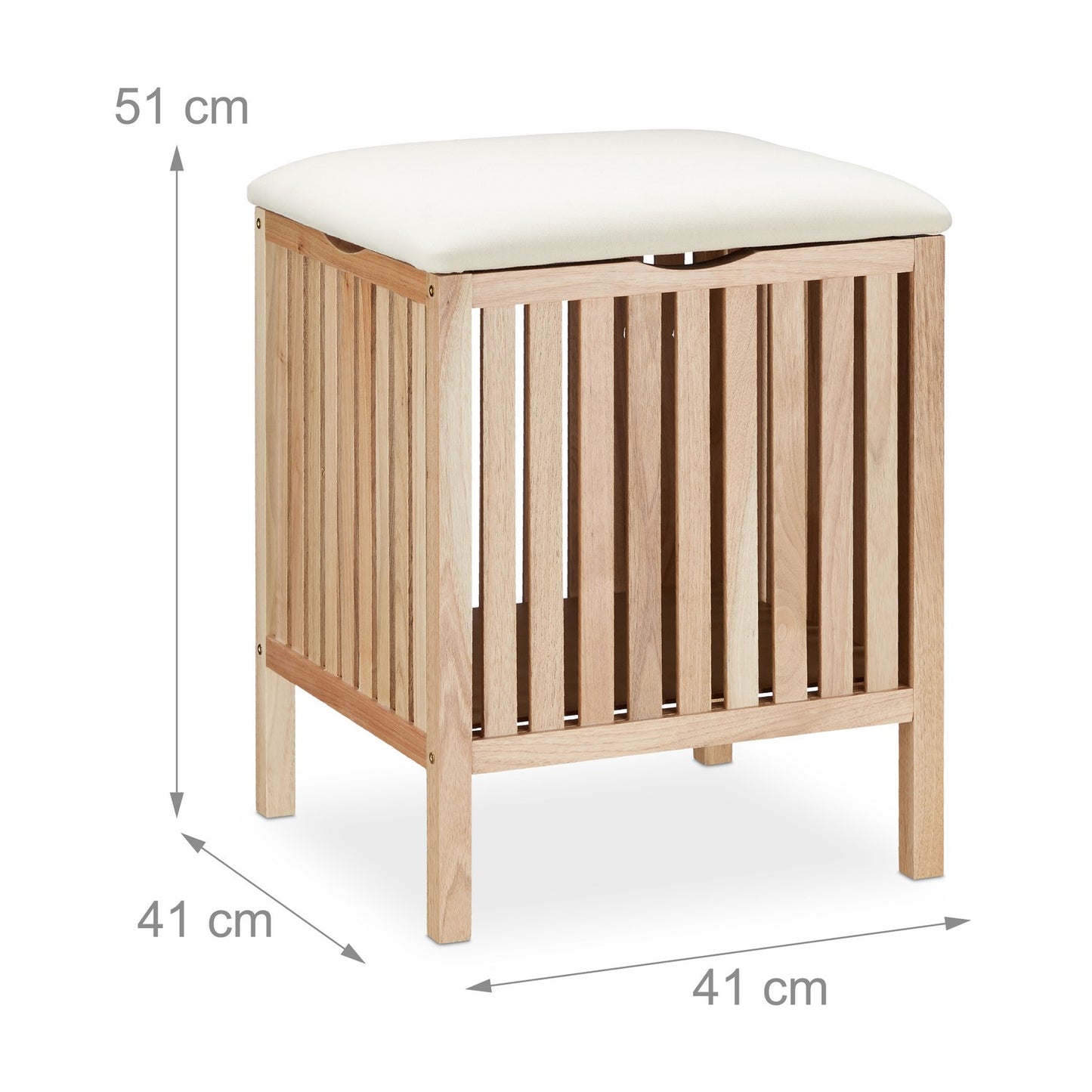 Walnut Wood Washing Basket with Seat