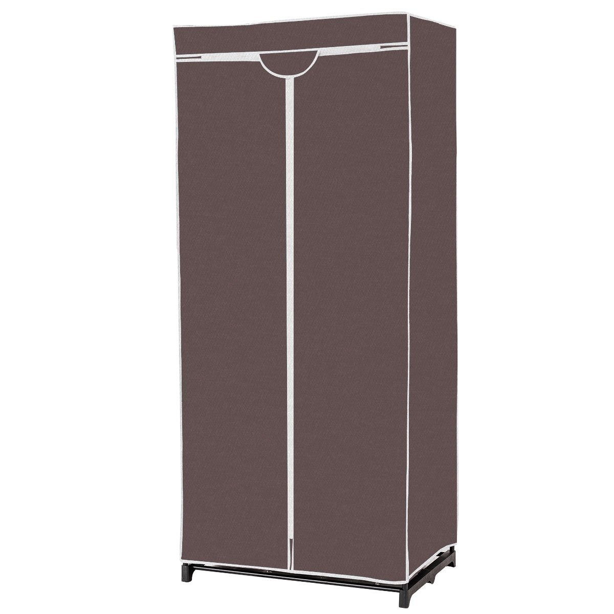 Wardrobe textile cupboard wardrobe fabric cupboard with clothes rail 75x50x170cm