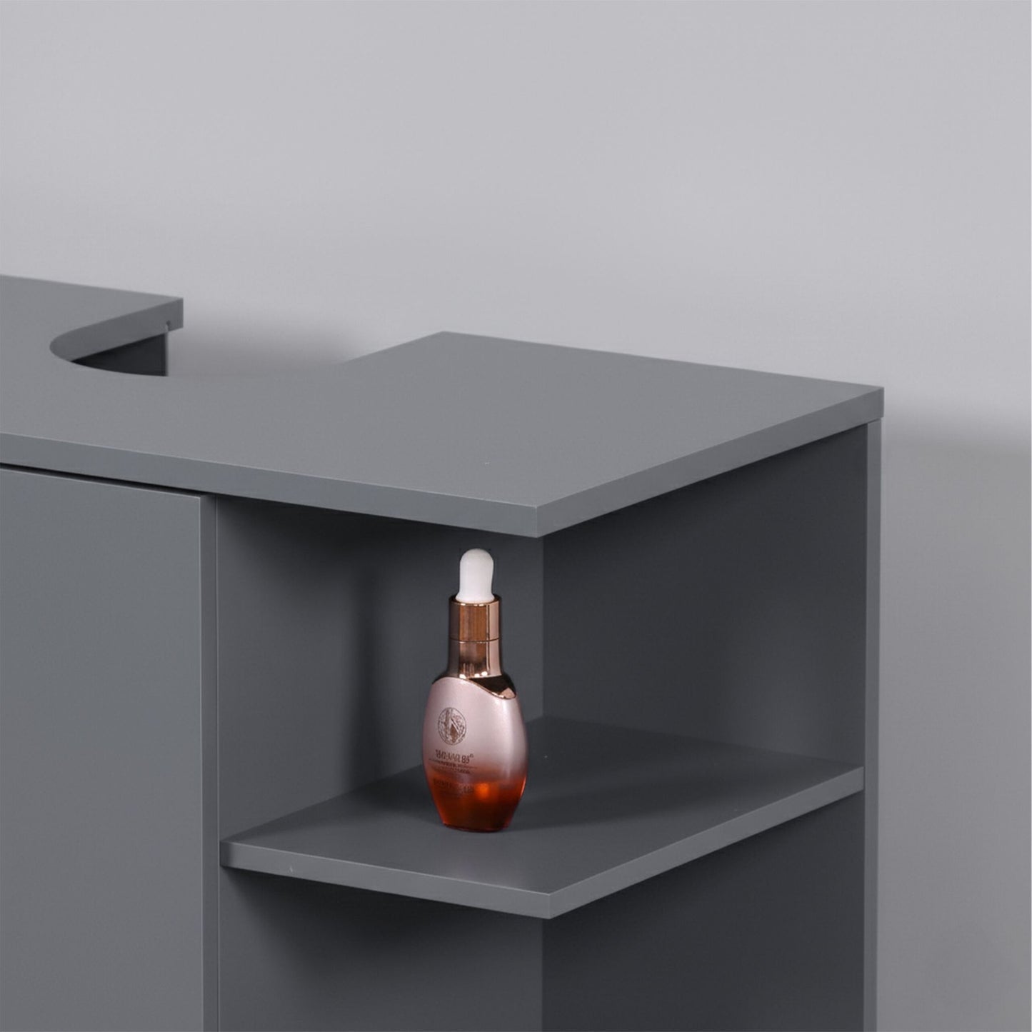 Washbasin Cabinet with Door & 6 Open Shelves