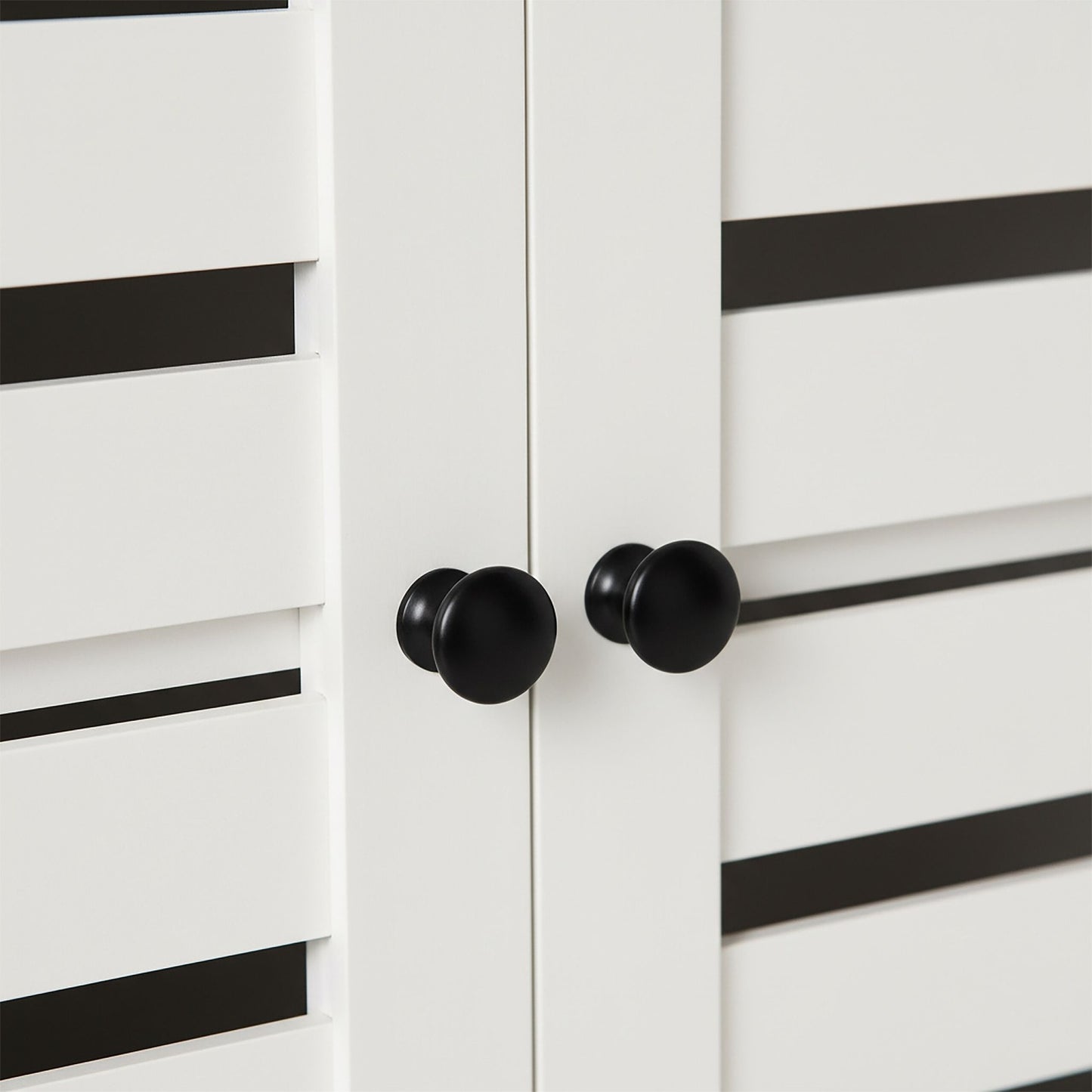 Washbasin Cabinet with Slatted Doors, Under-Sink Storage