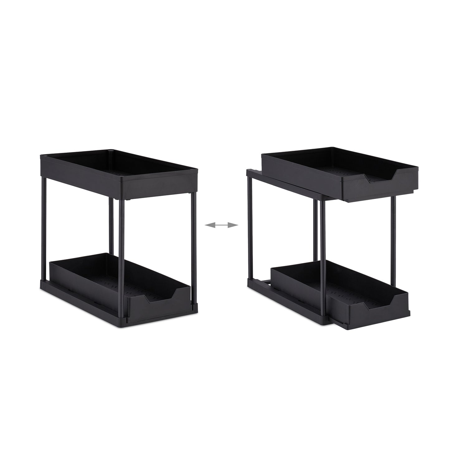 Washbasin shelf with 2 shelves