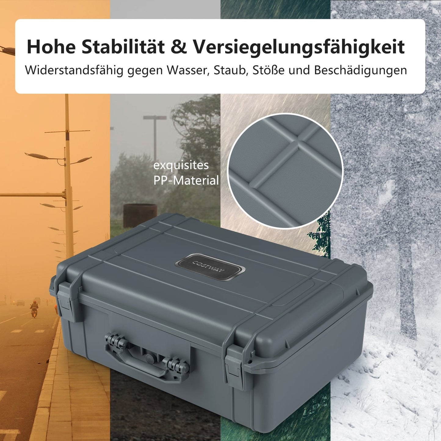 Waterproof Hard Shell Camera Case, 22", Adjustable Foam