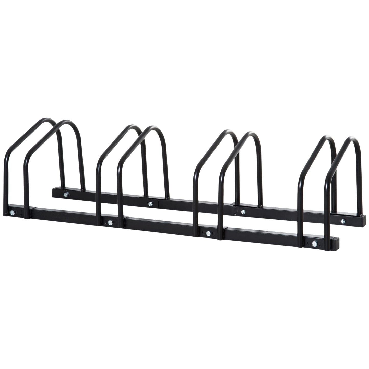Weather-resistant bicycle rack in steel for 5, floor and wall mount