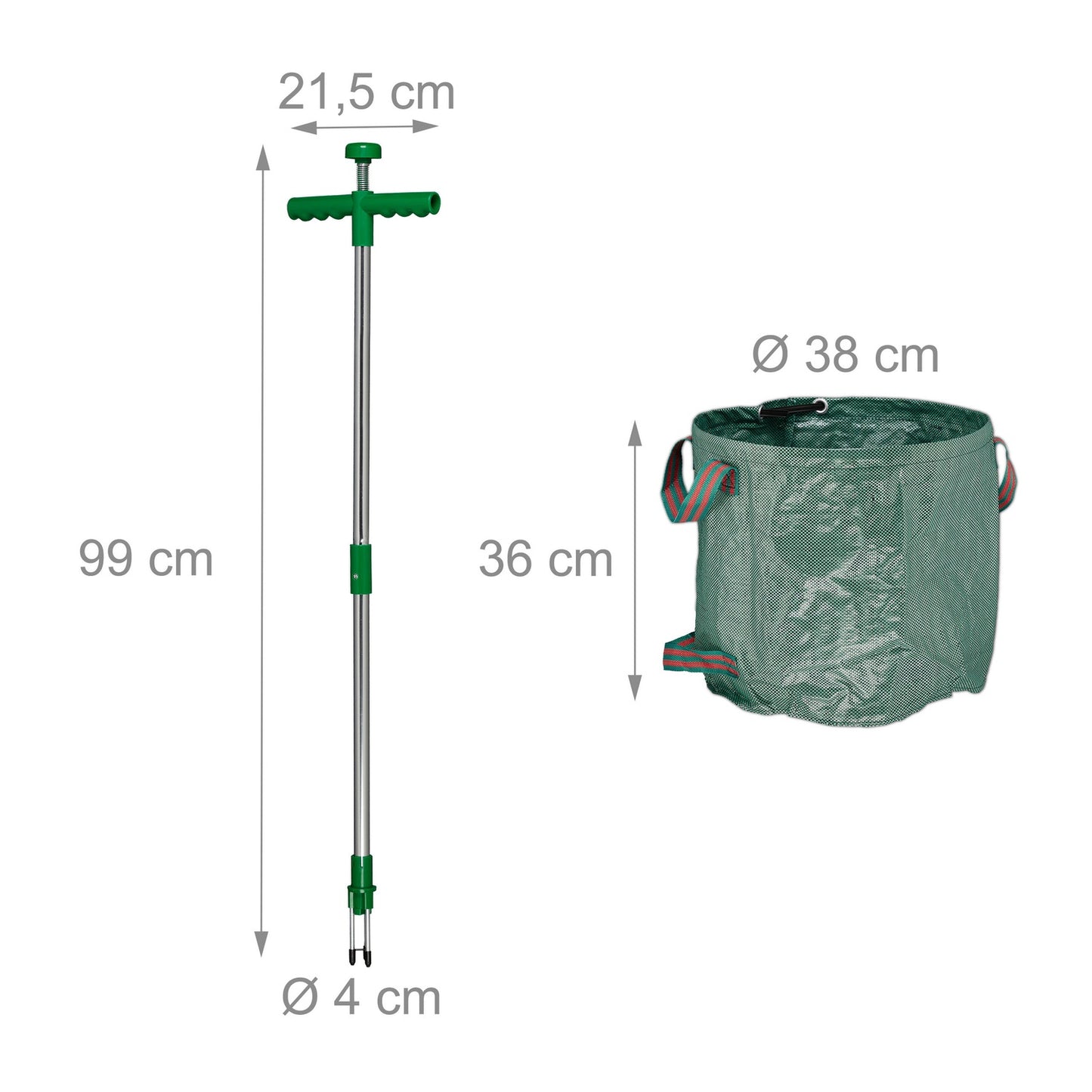 Weed remover with bag for garden waste