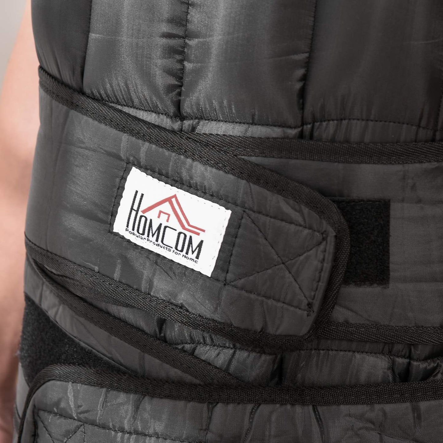 Adjustable 30 kg weight vest for strength training, black