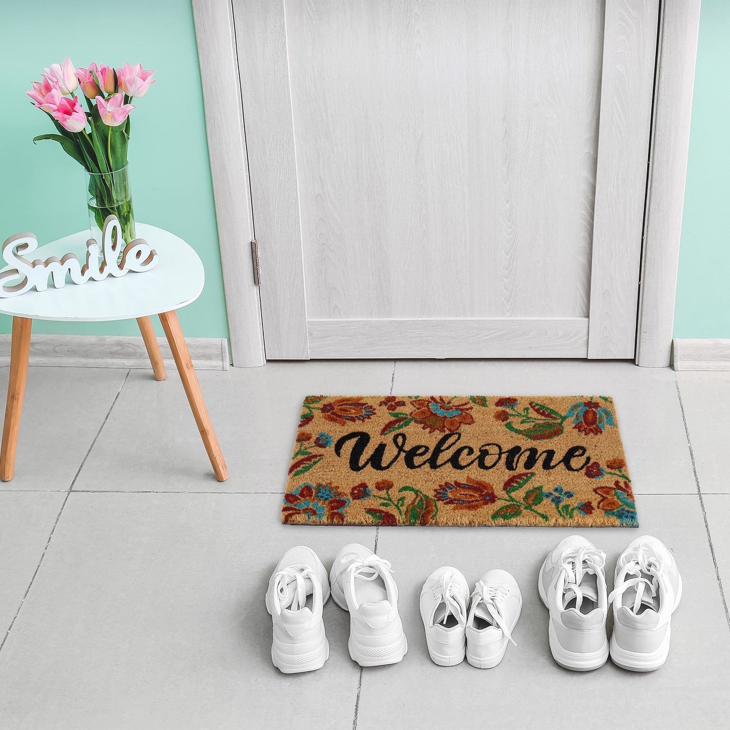 Welcome coconut door mat