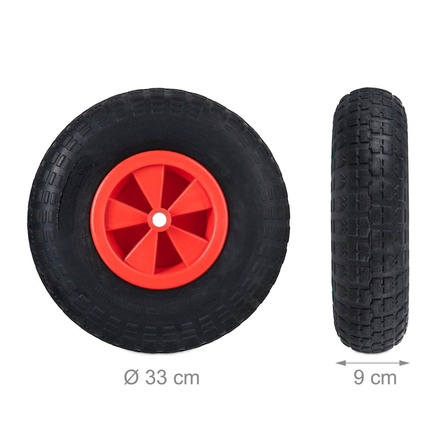 Wheelbarrow wheel 3.50-6 with profile