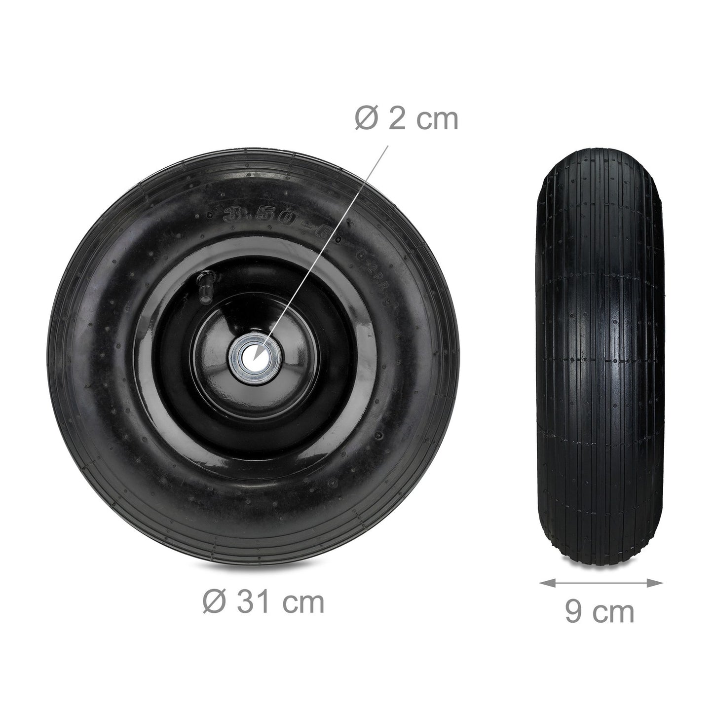 Wheel for wheelbarrow 3.50-6