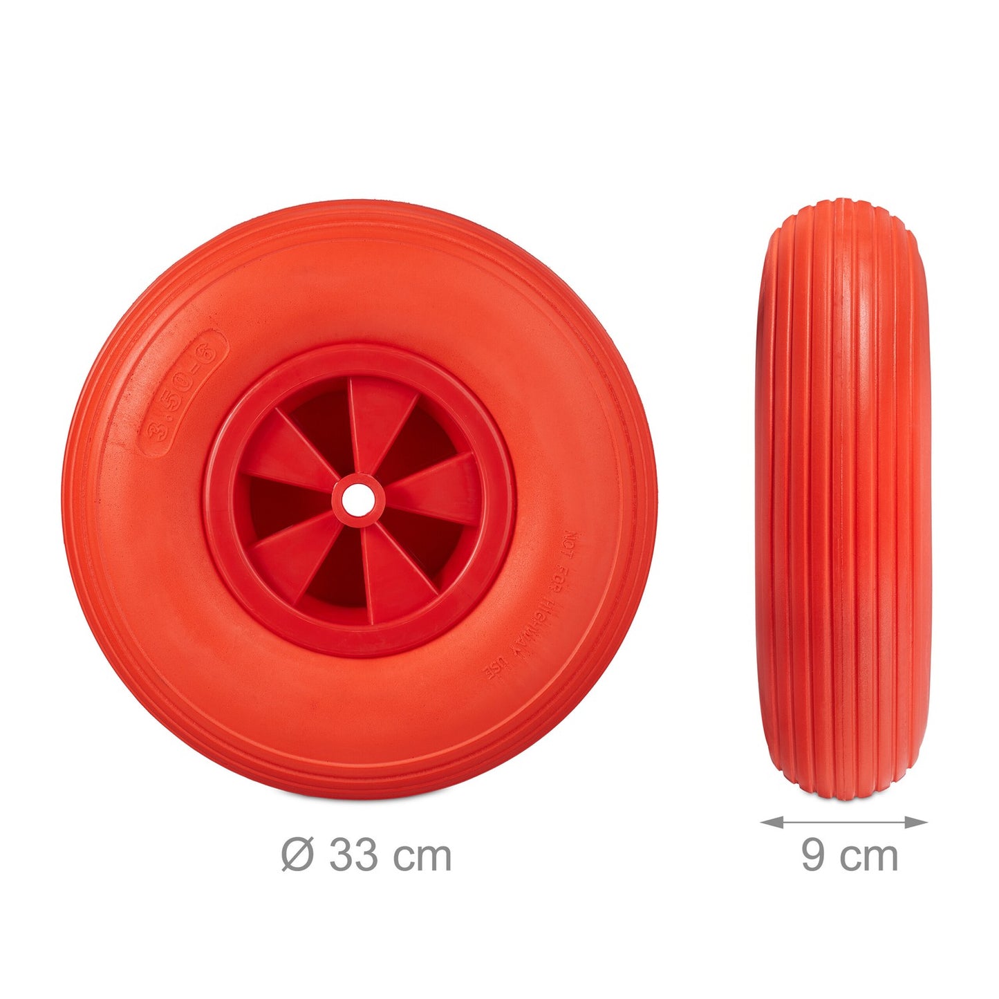 Wheel for wheelbarrow 3.50-6 in red