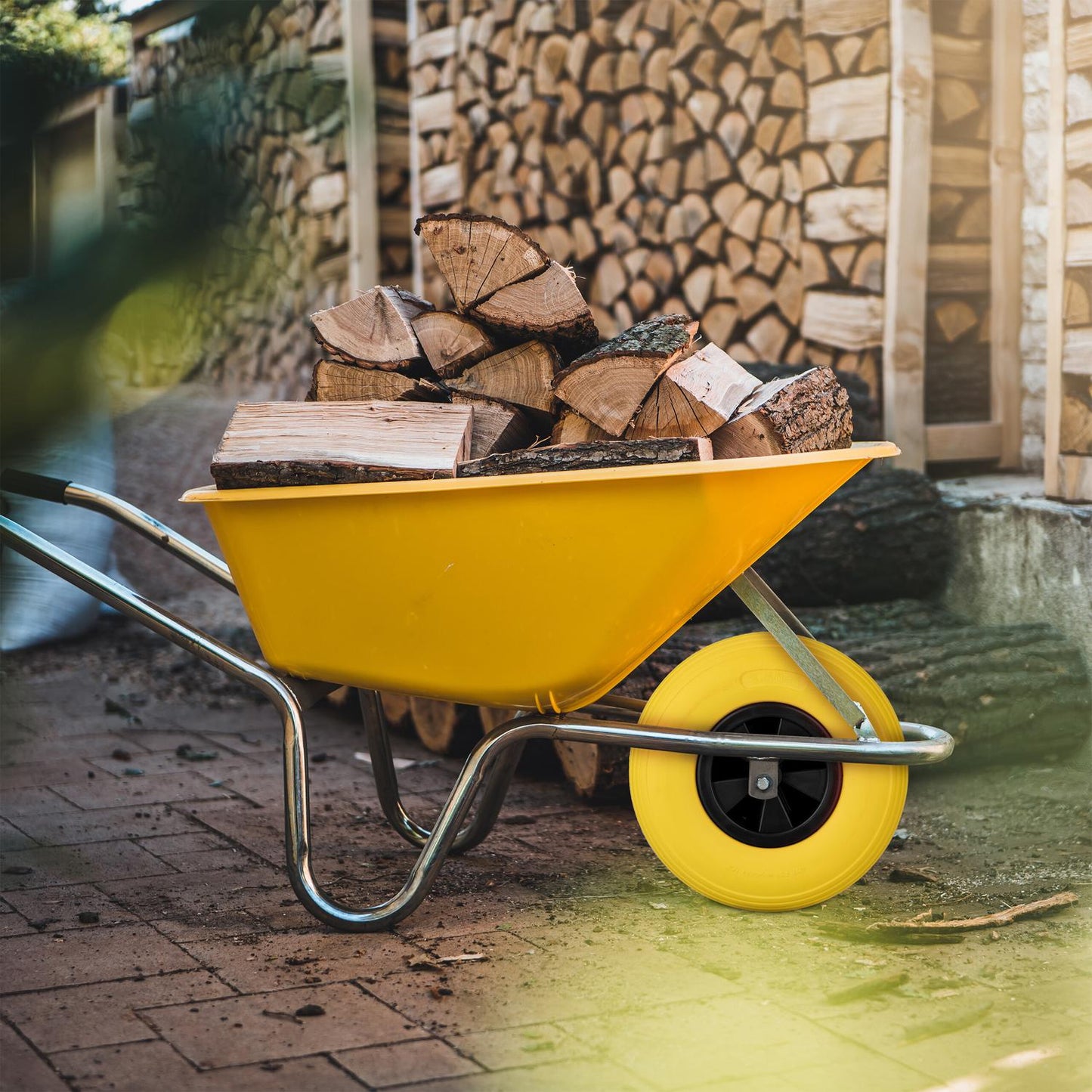 Wheel for wheelbarrow 3.50-6 in yellow/black