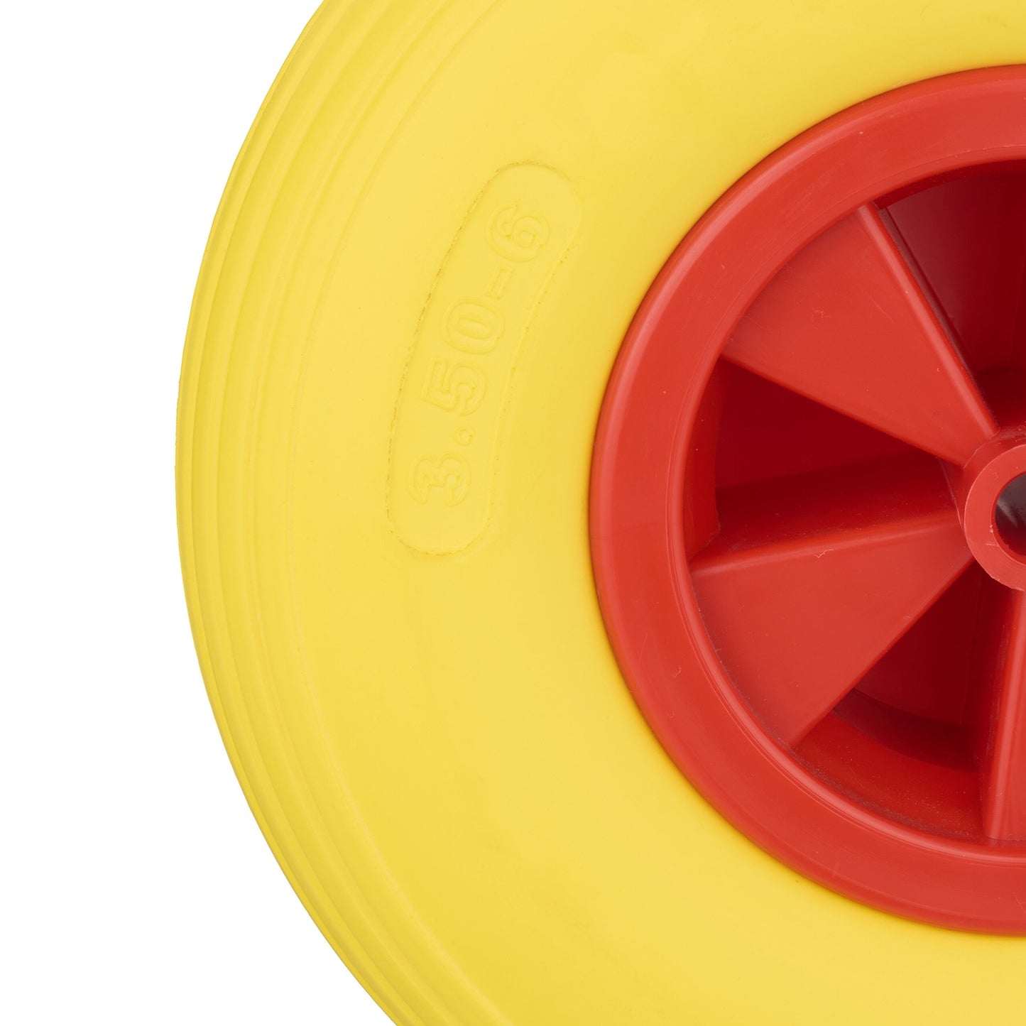 Wheel for wheelbarrow 3.50-6 in yellow/red