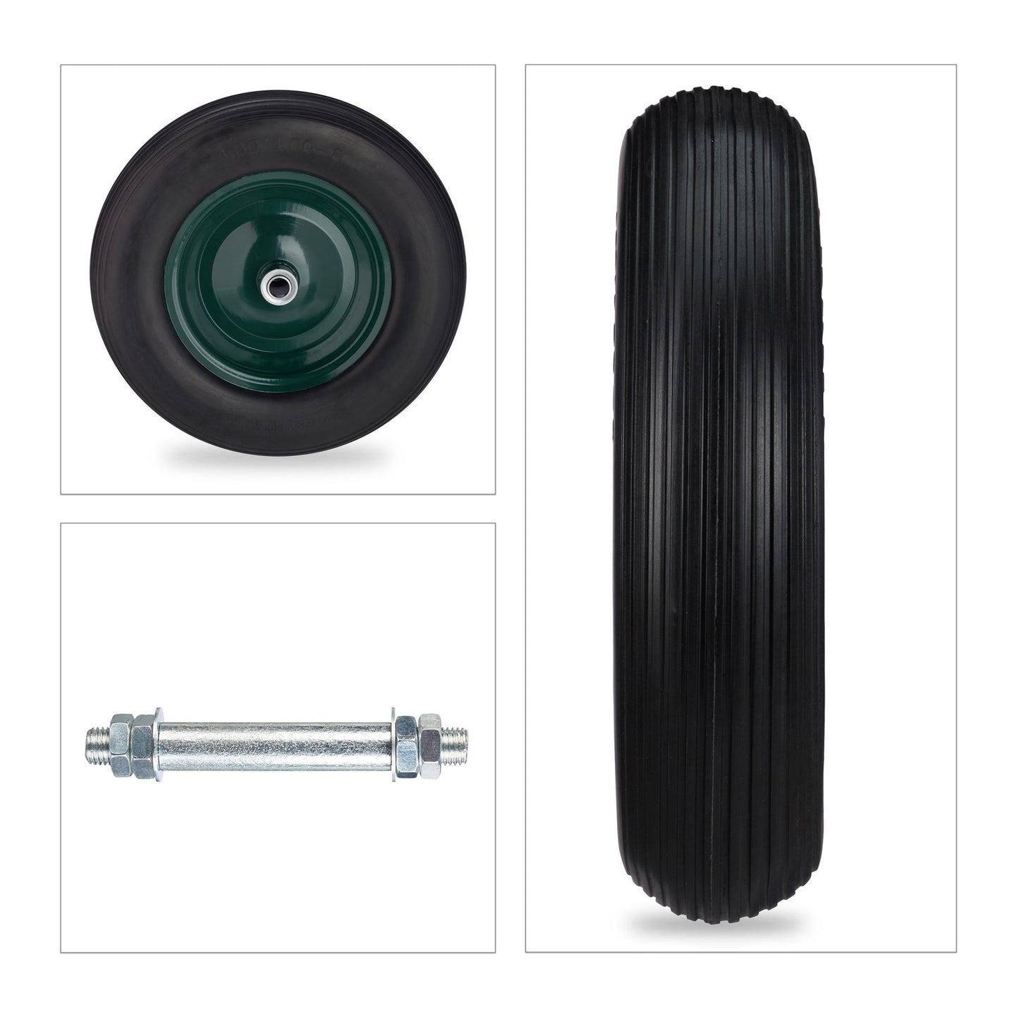Wheel for wheelbarrow 4.80 4.00-8 + axle