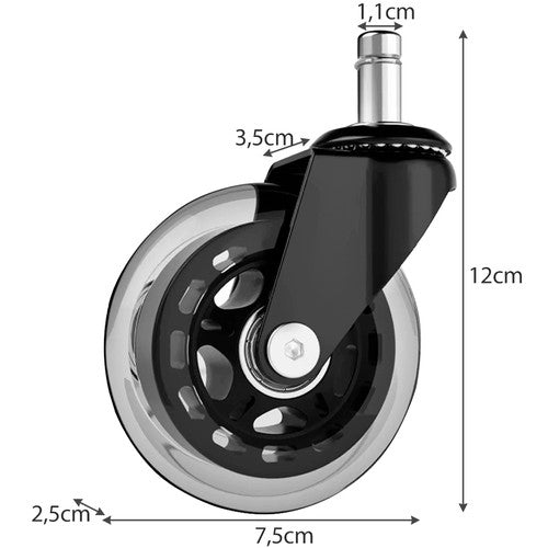 Wheels for an office chair - 5 pcs. Malatec 22077