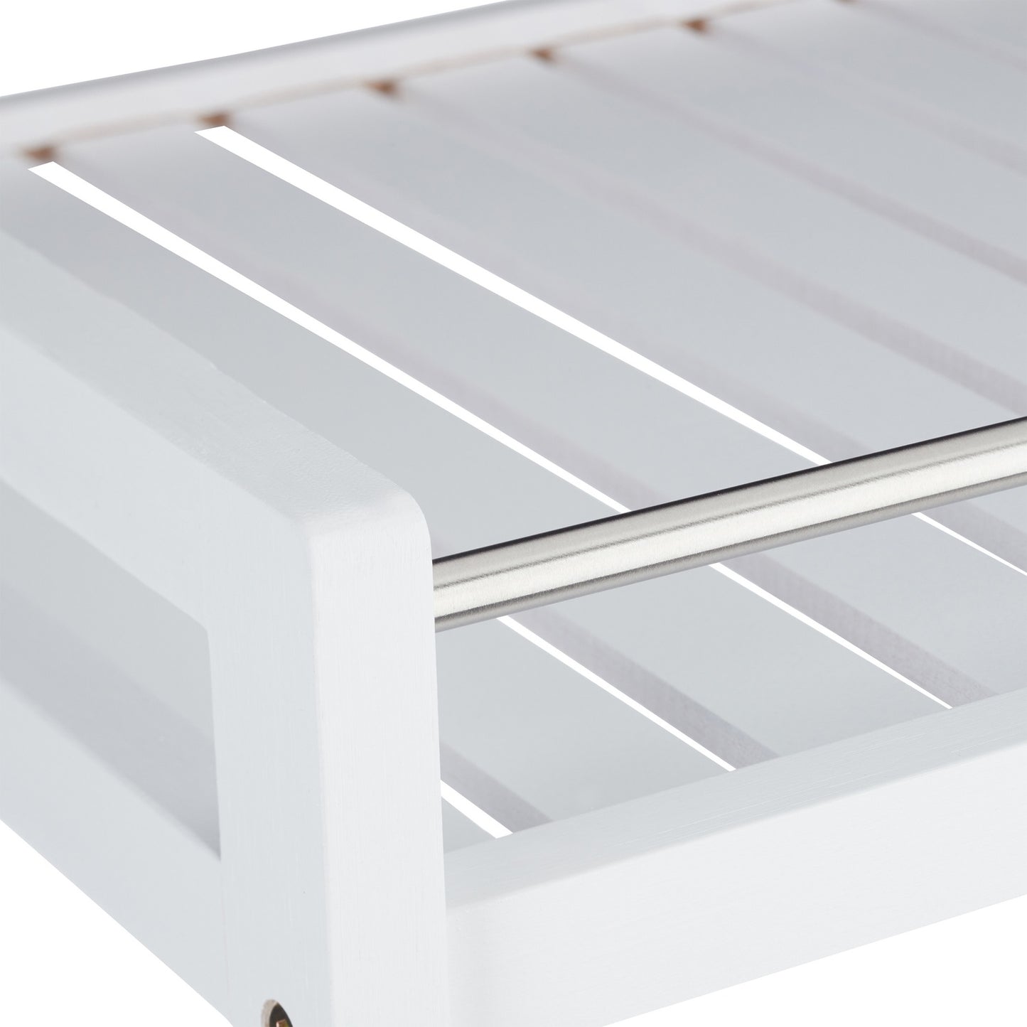 White Bamboo Serving Trolley